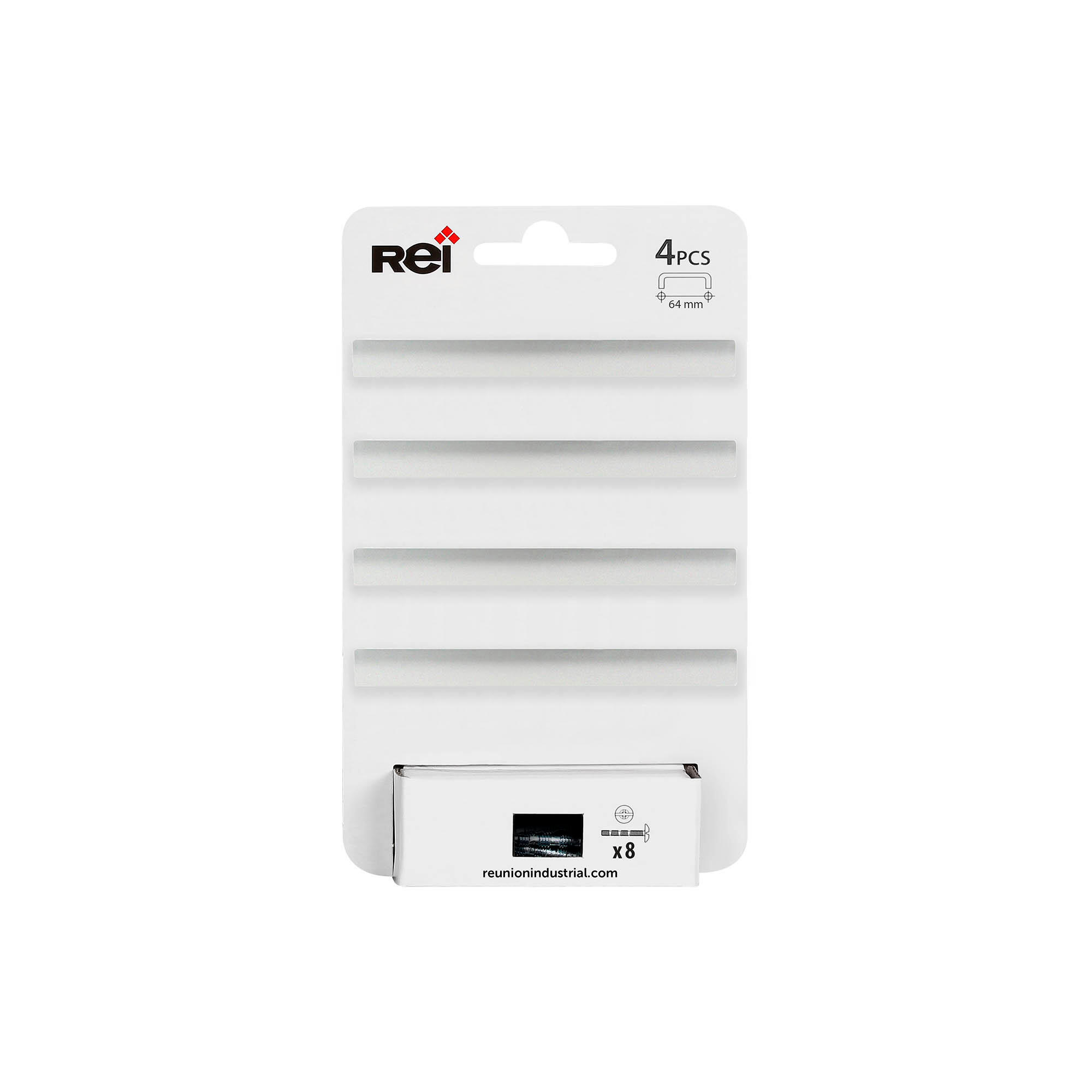 Maniglia per mobili REI ALLUMINIO in alluminio grigio anodizzato opaco interasse 64 mm, 4 pezzi - 5