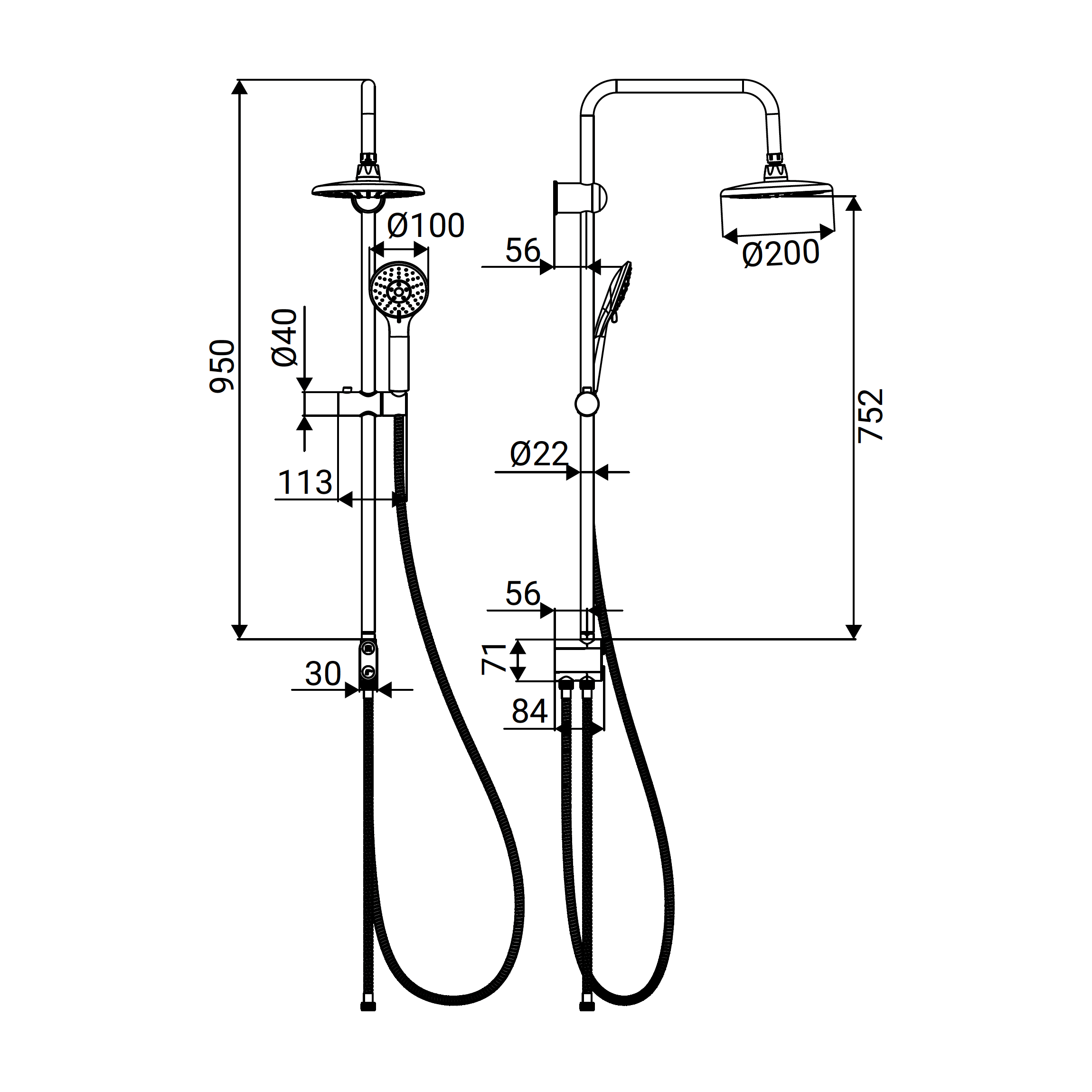 Colonna doccia senza miscelatore Belize cromo - 6