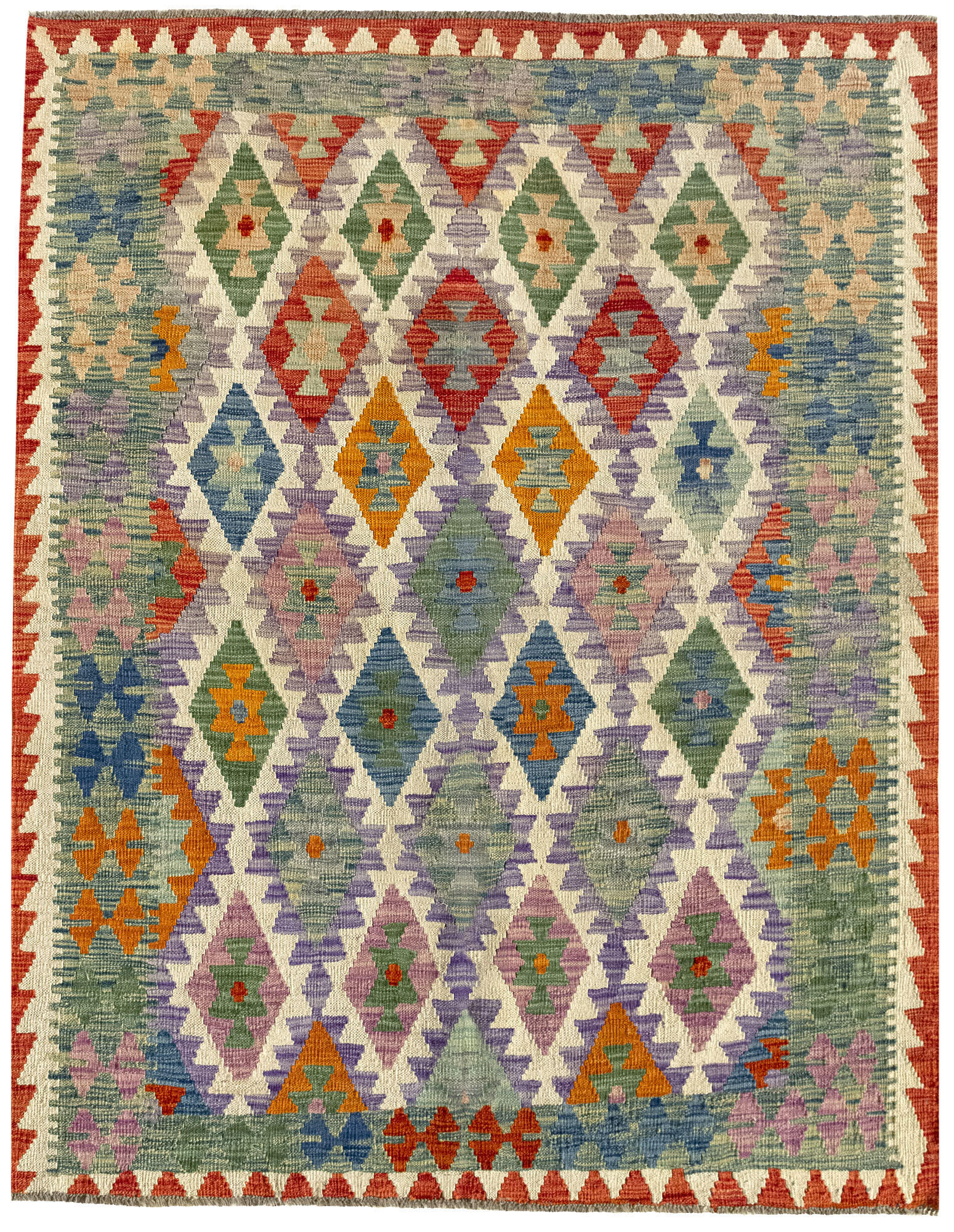 Alfombra lana pelo corto kilim herat multicolor 150x200cm