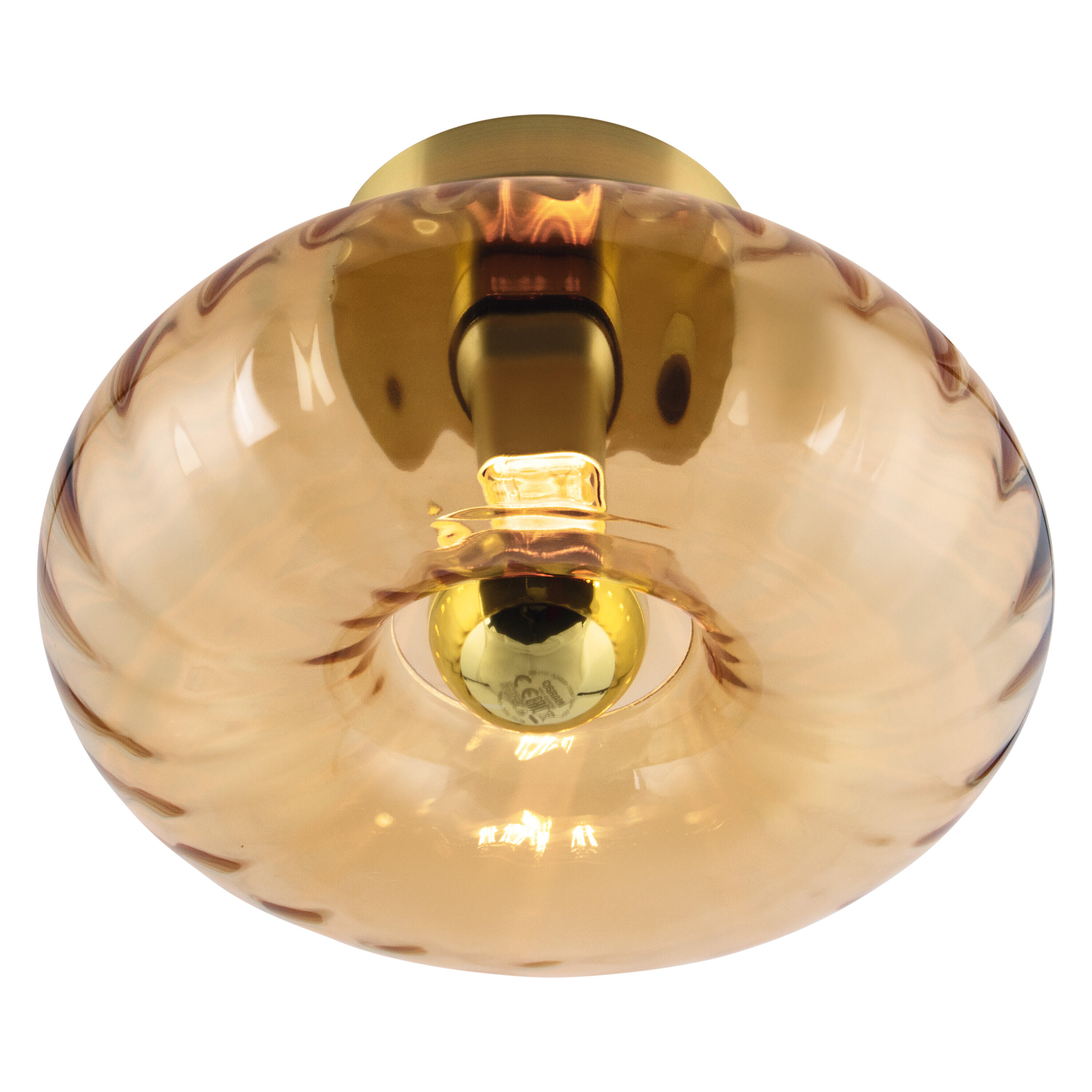 Plafonnier E27, verre, doré Decor glass D.28 cm OSRAM - 5