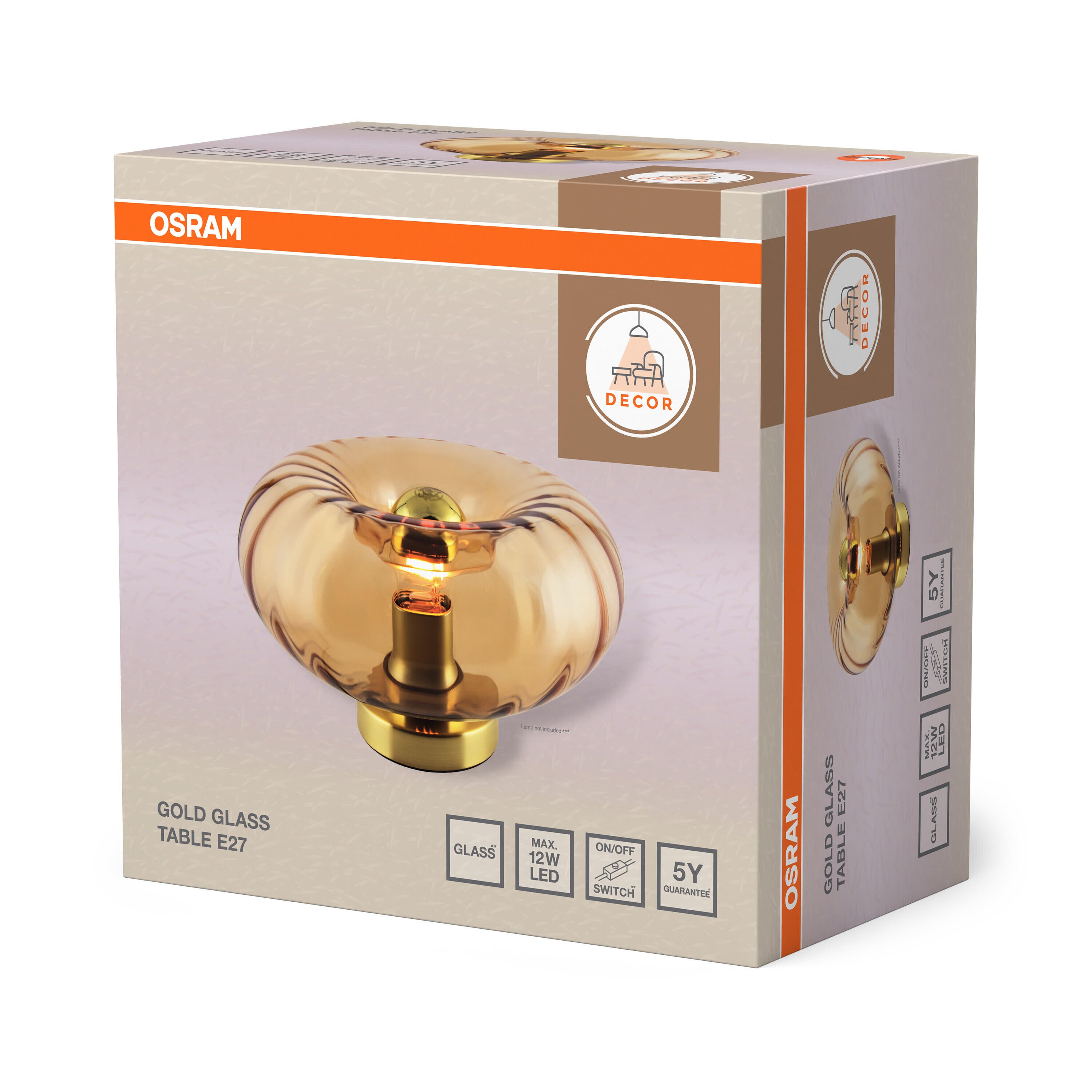 Lampe Smoke glass, acier, transparent, H.16.5 cm, E27 - 8