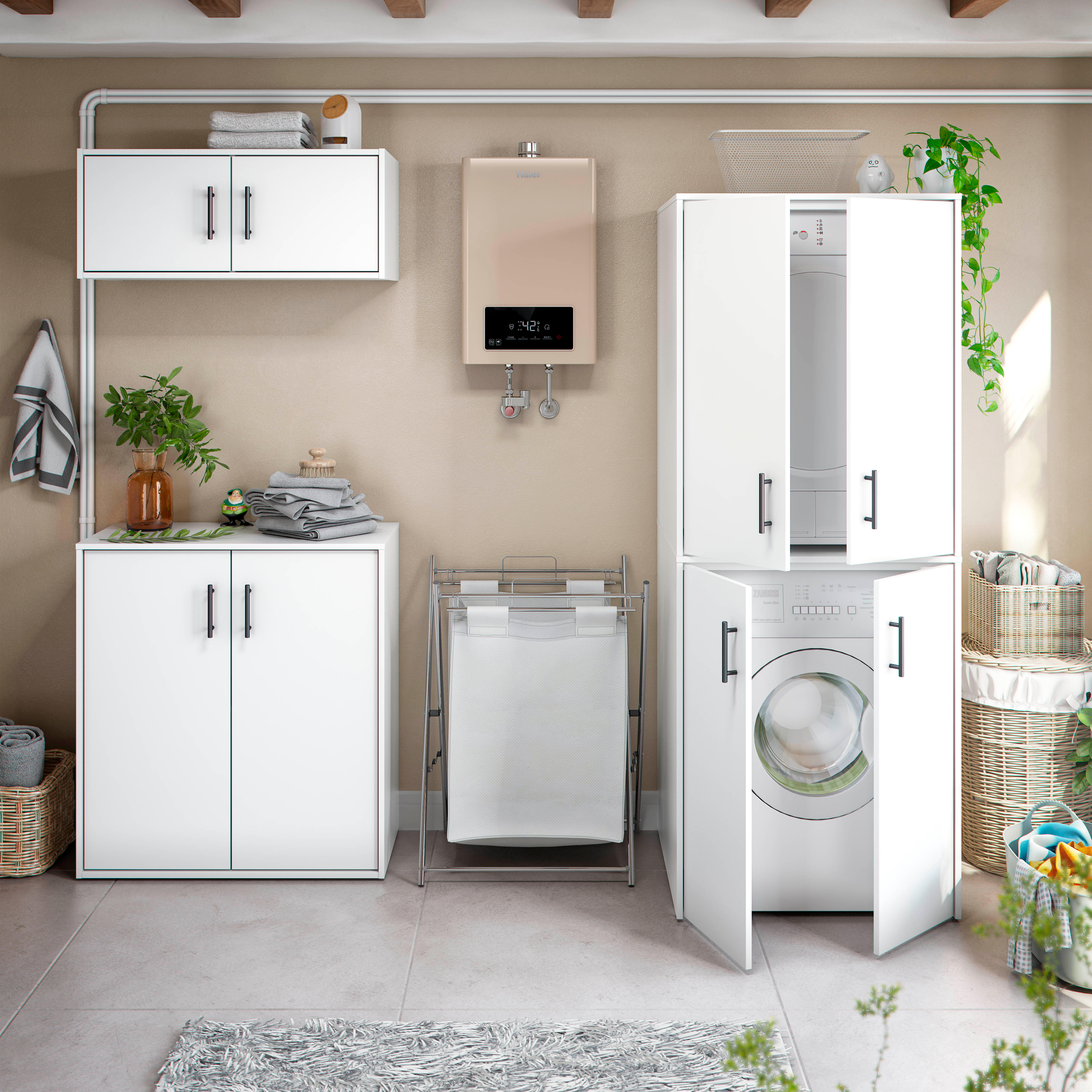 Armario bajo 87X80X40 blanco artik - 7