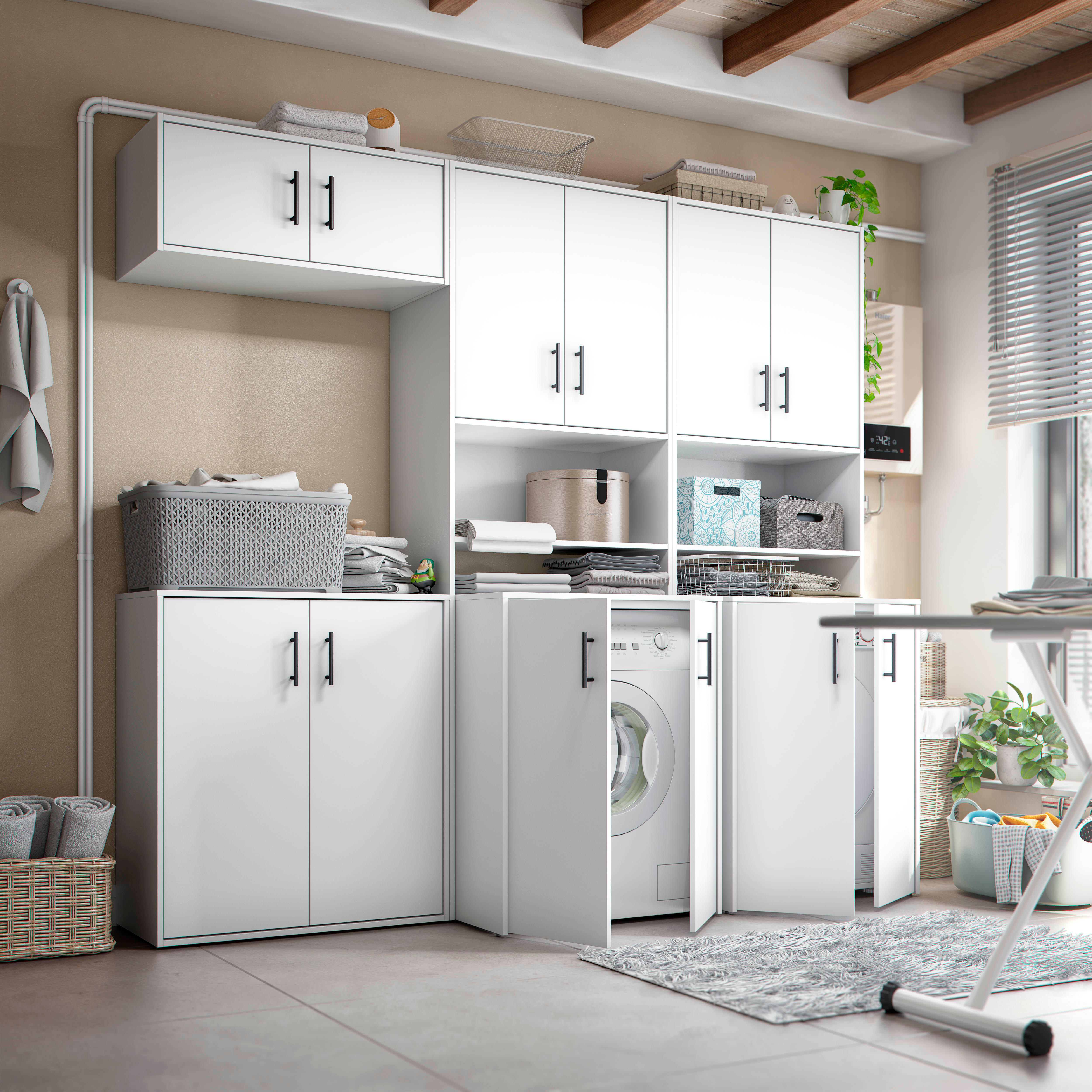 Armario para lavadora 88x69x67 blanco artik - 10