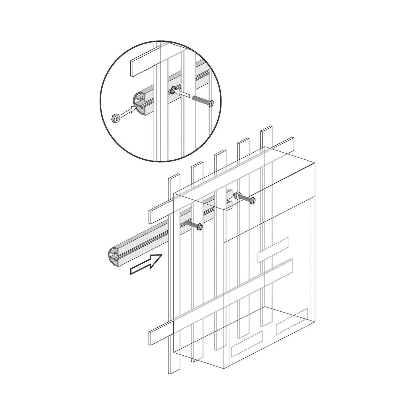 Kit di fissaggio ALUBOX Traversini in alluminio L 26 x H 2 cm - 3