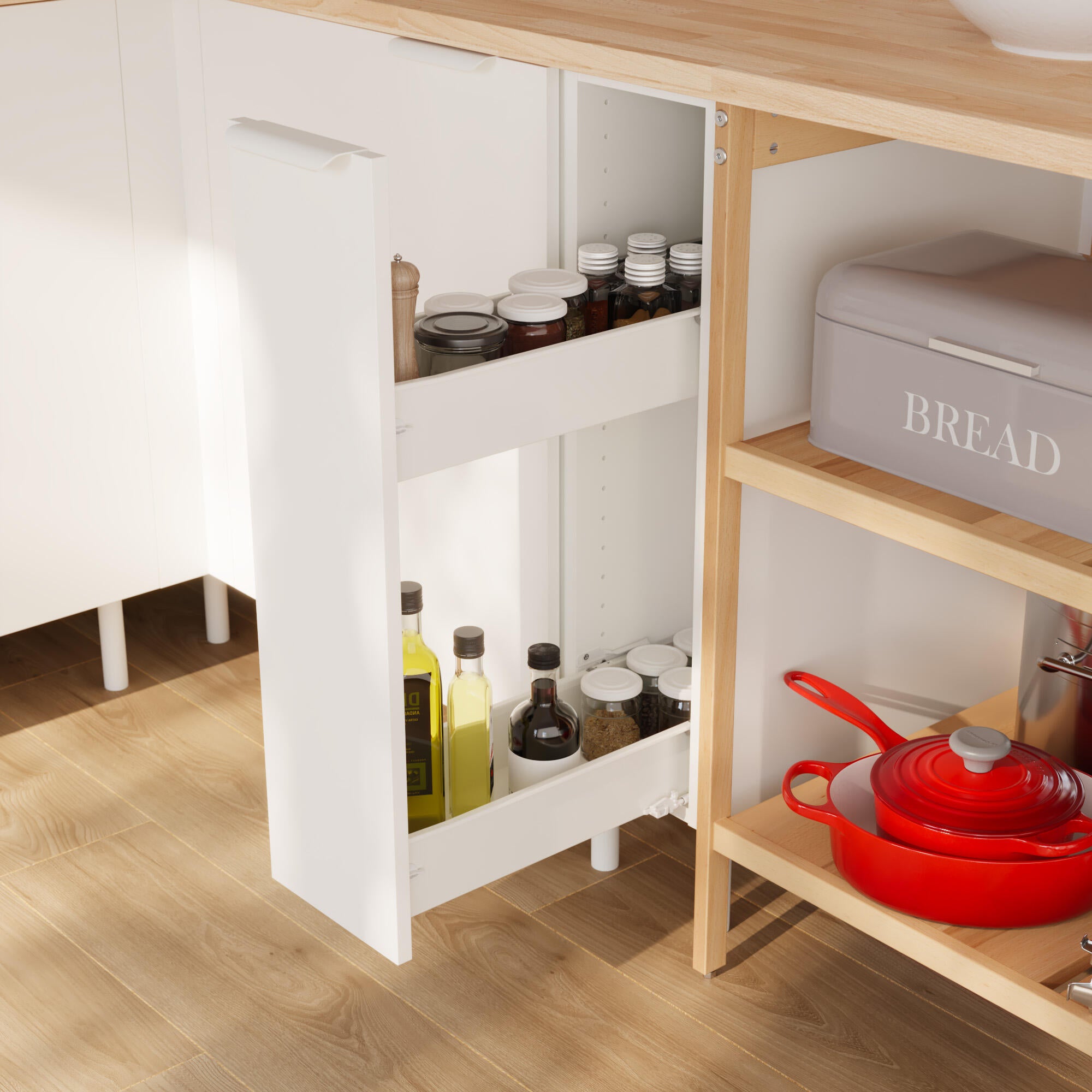 Mueble bajo de cocina Eleki Blanco 1 puerta H 87.1 x L 20 cm - 4