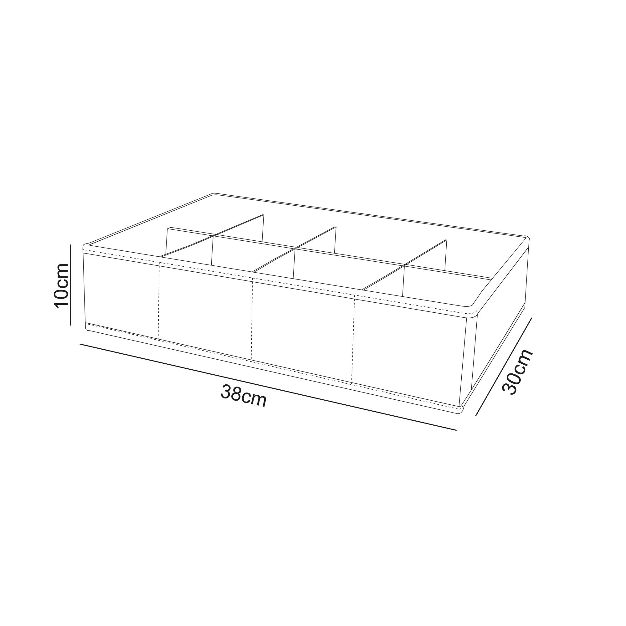 Organizador para cajón de tela beige 30x38x10cm - 3
