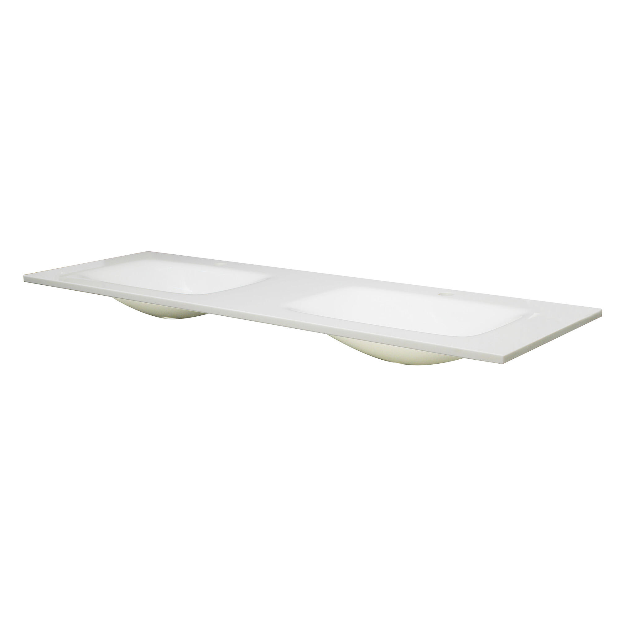 Lavabo encastrado doble seno blanco 121x15x46 cm