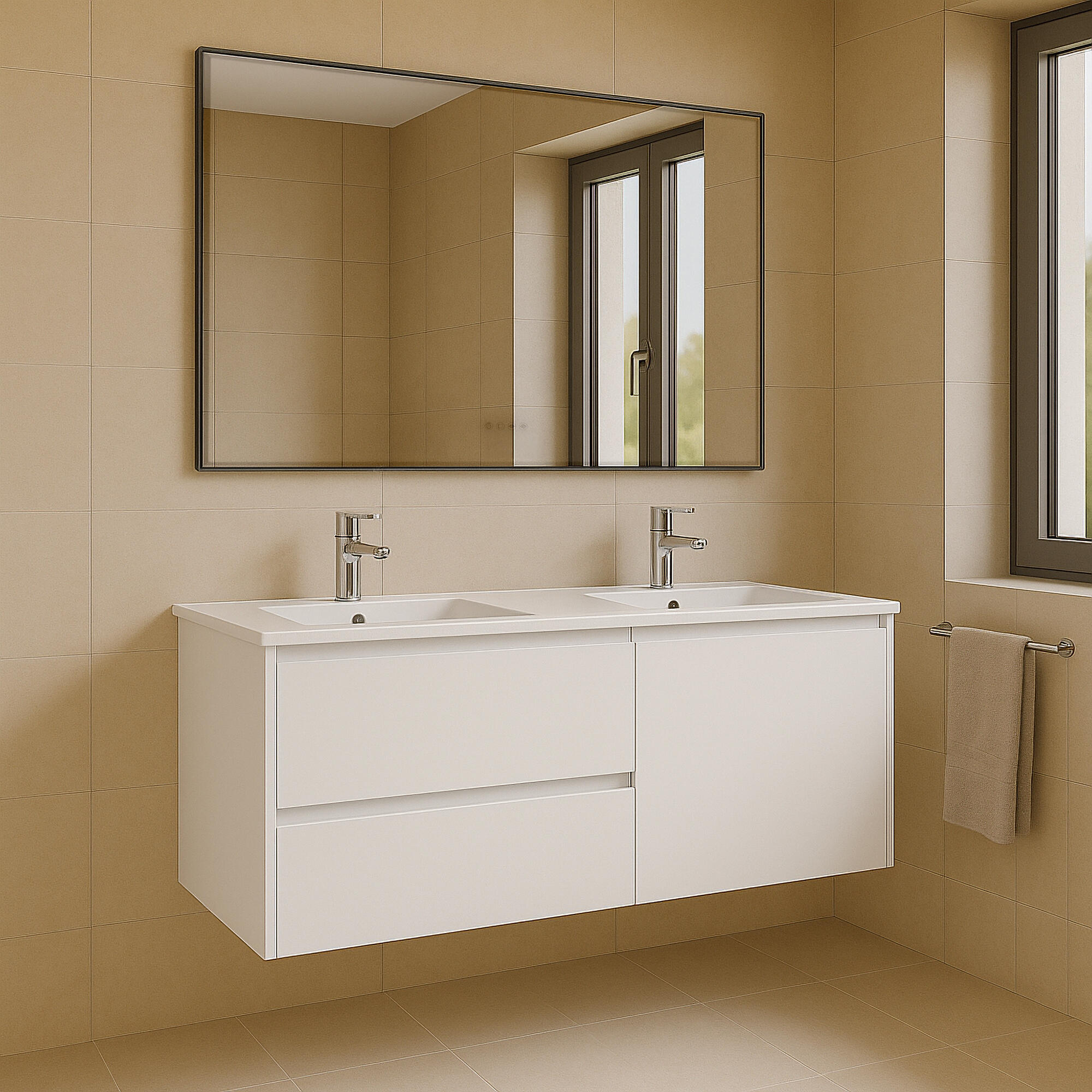 Mueble de baño con lavabo alfa blanco 120x45 cm