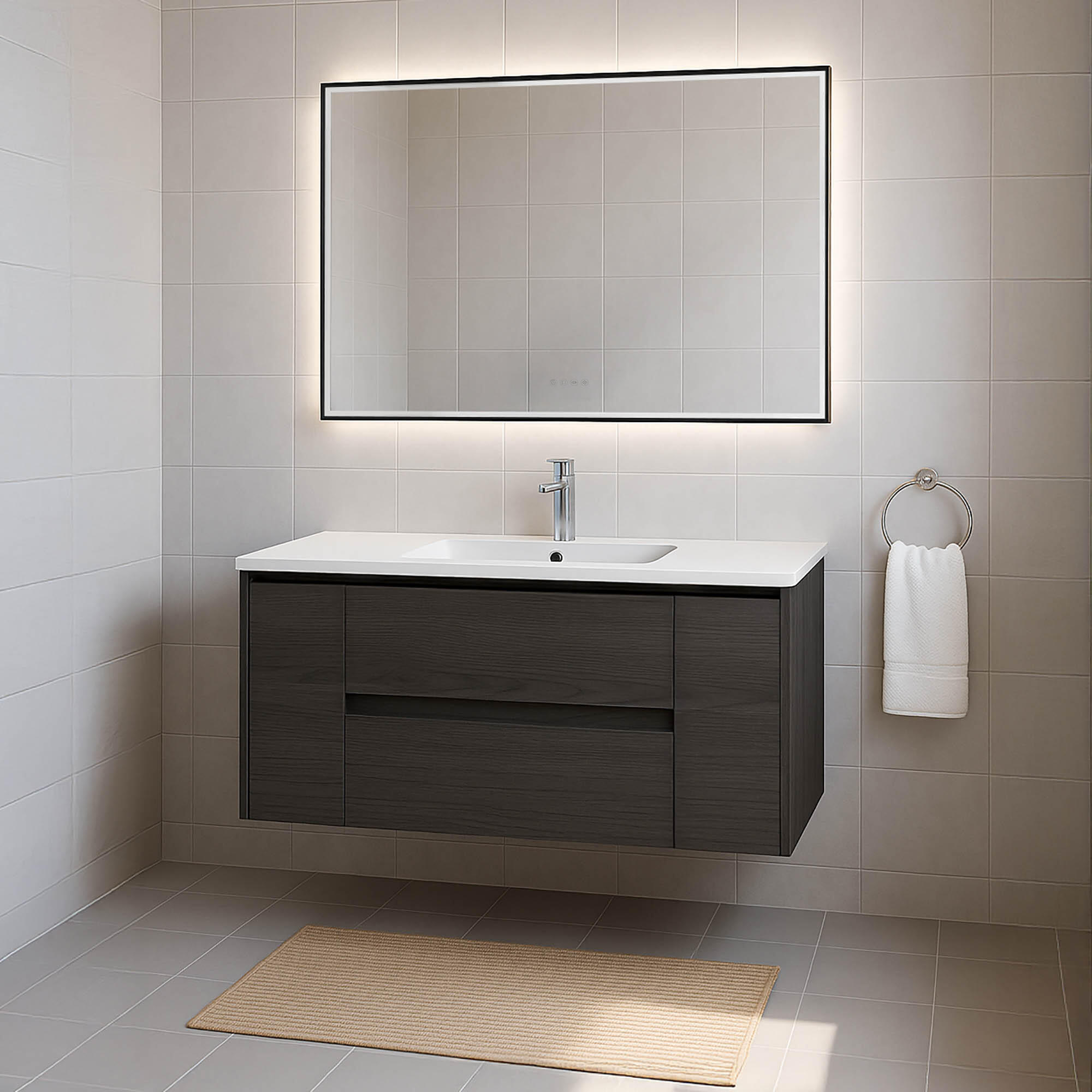 Mueble de baño con lavabo alfa fresno 120x45 cm