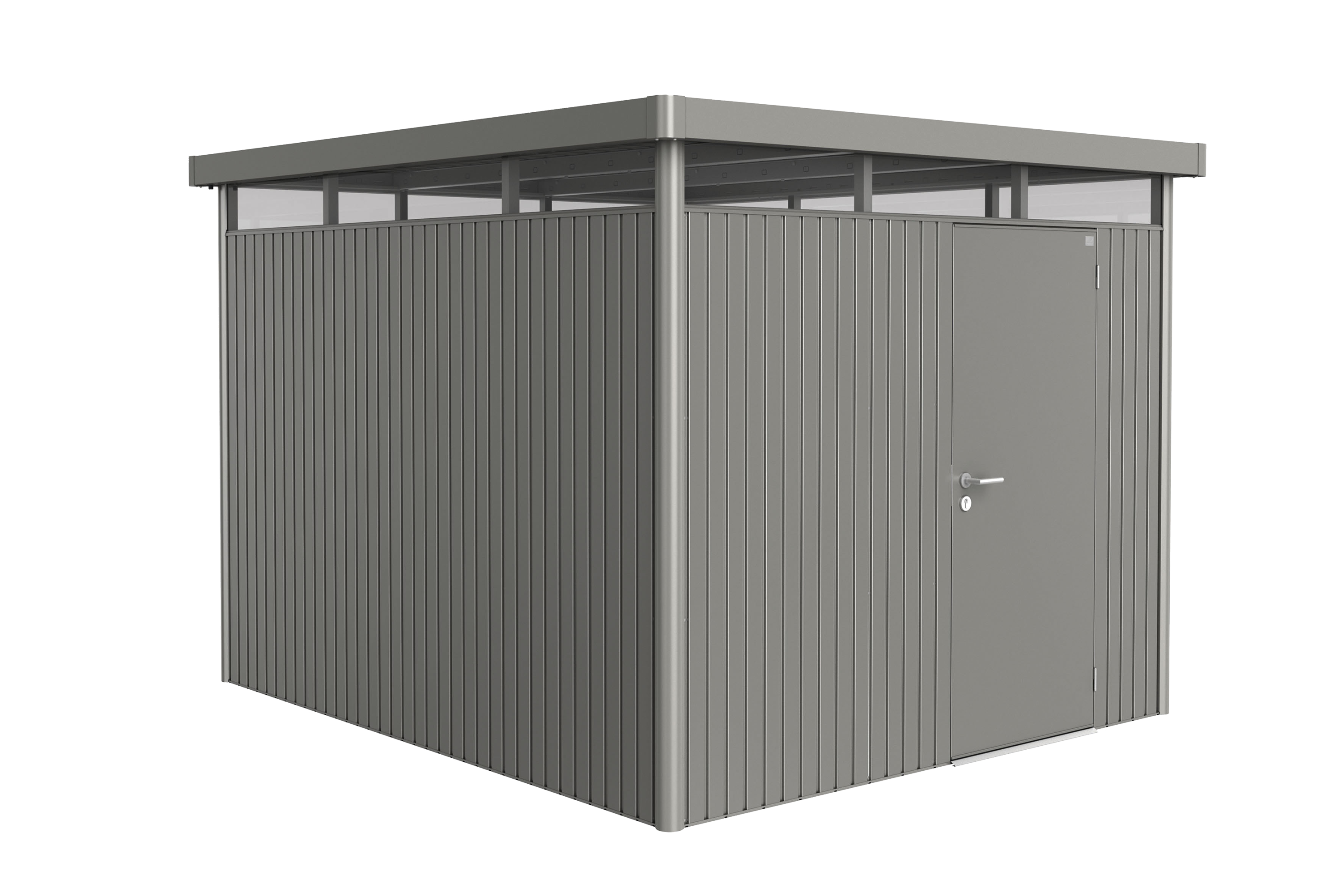 Domek narzędziowy metalowy Highline H5 pojedyncze drzwi 275x315x222 cm szary Biohort