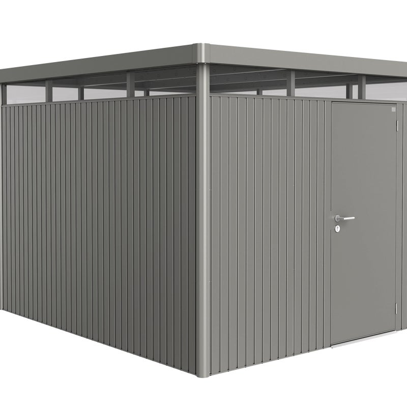 Domek narzędziowy metalowy Highline H5 pojedyncze drzwi 275x315x222 cm szary Biohort