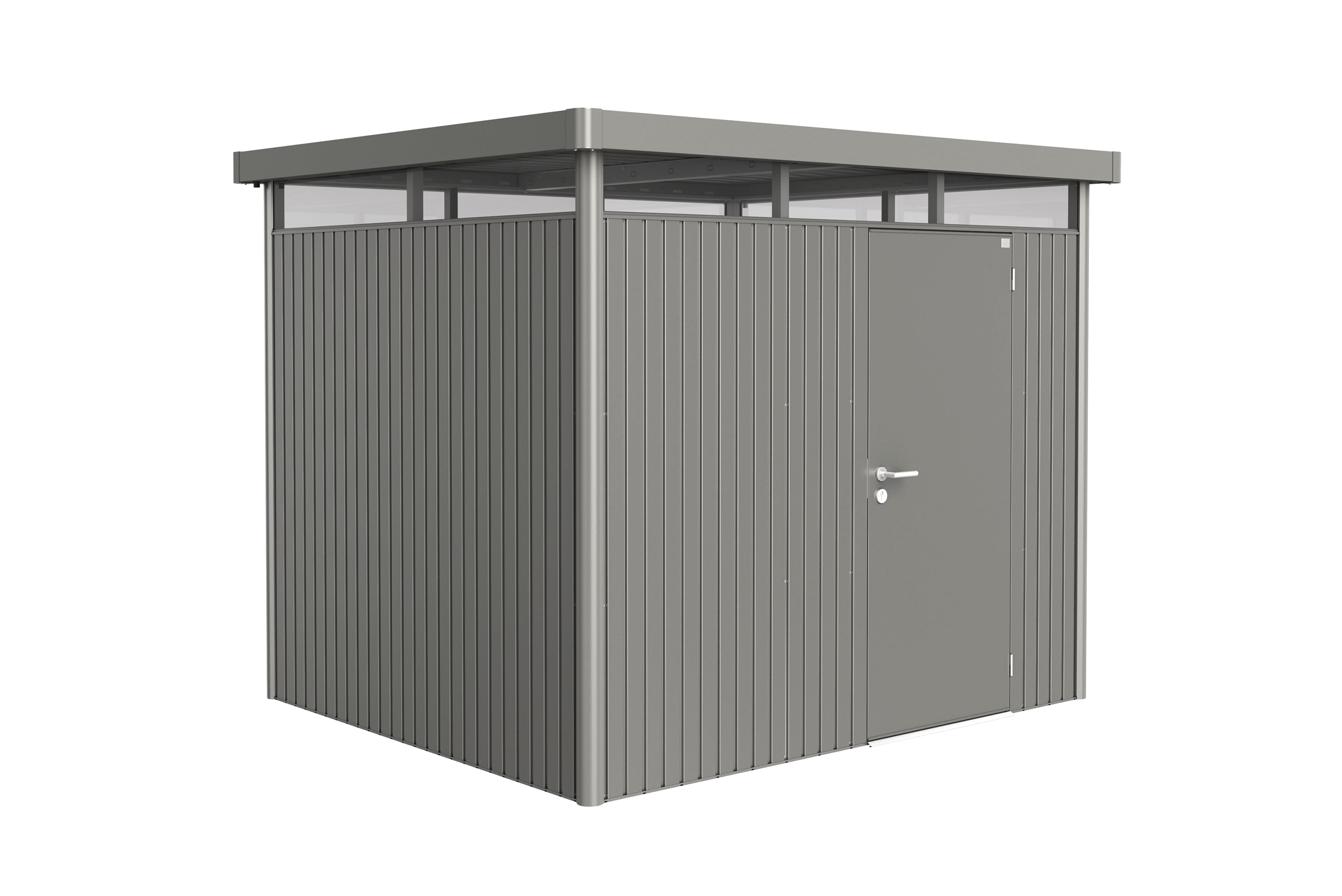 Domek narzędziowy metalowy Highline H3 pojedyncze drzwi 275x235x222 cm szary Biohort