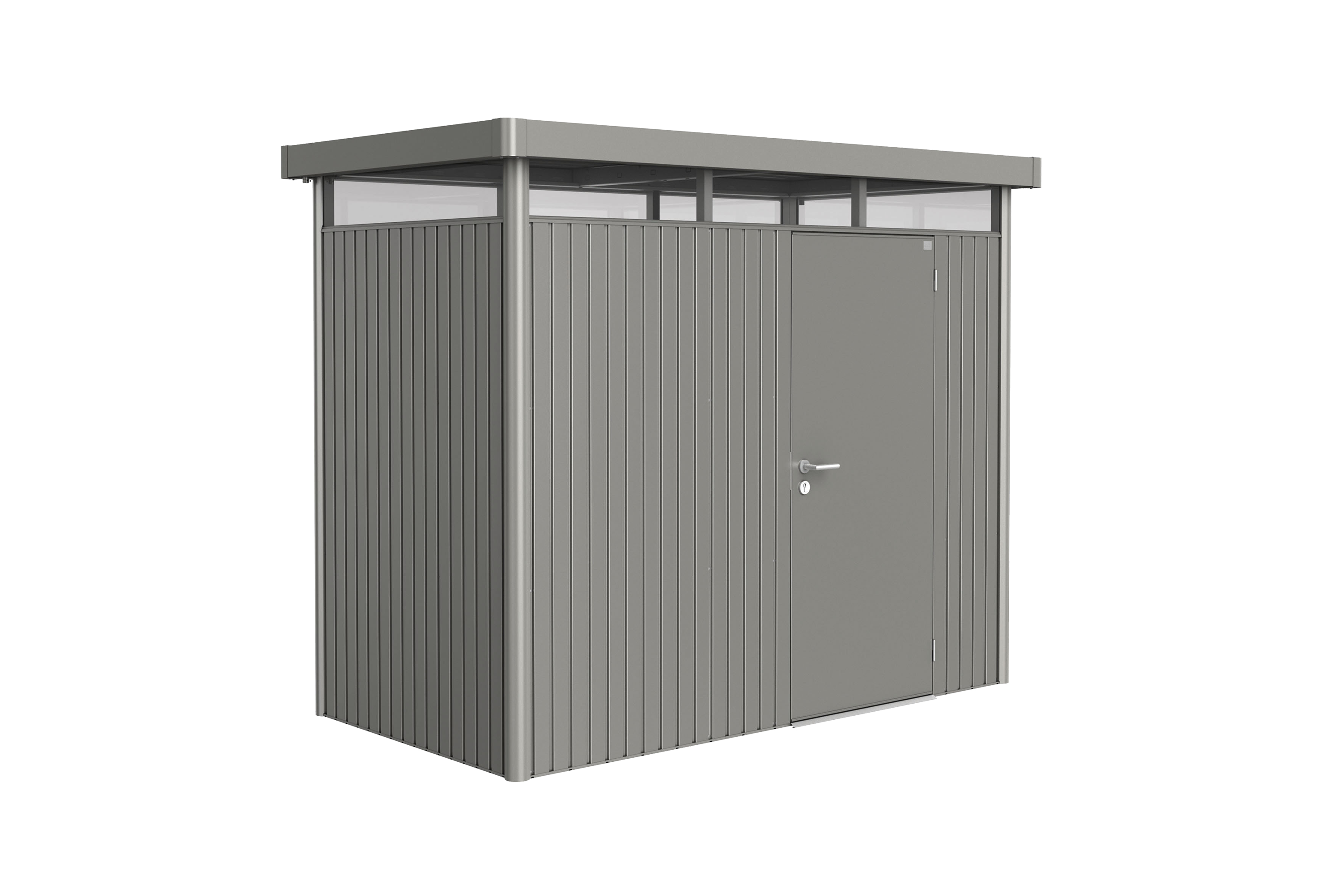 Domek narzędziowy metalowy Highline H1 pojedyncze drzwi 275x155x222 cm szary Biohort