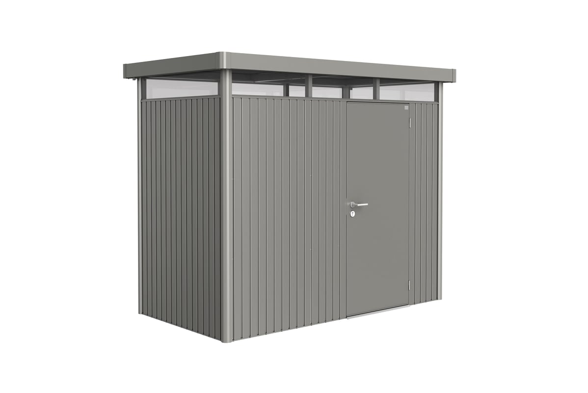 Domek narzędziowy metalowy Highline H1 pojedyncze drzwi 275x155x222 cm szary Biohort