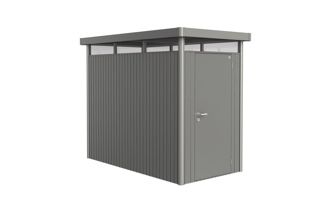 Domek narzędziowy metalowy Highline HS pojedyncze drzwi 155x275x222 cm szary Biohort