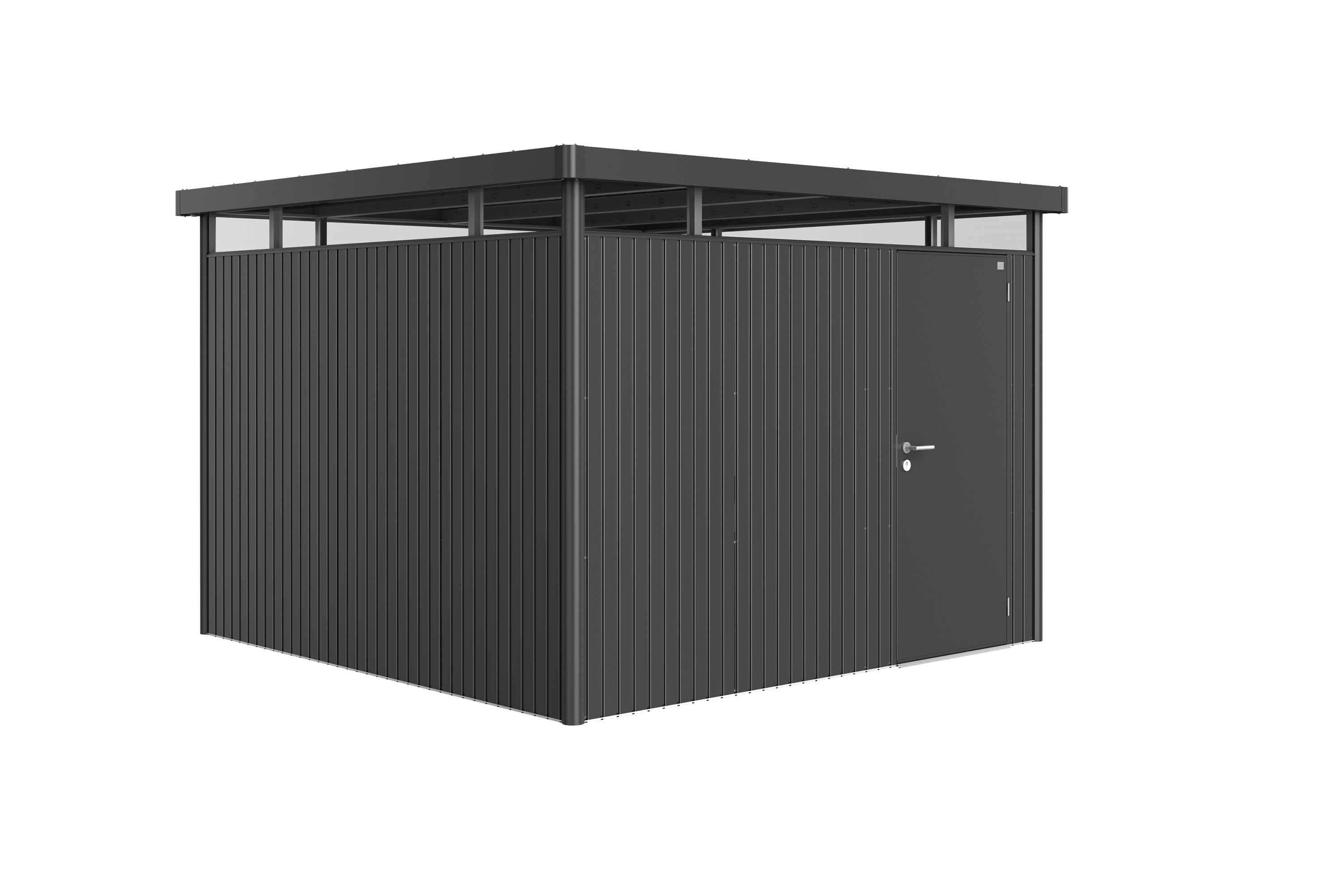 Domek narzędziowy metalowy Highline H6 pojedyncze drzwi 222x315x222 cm antracytowy Biohort