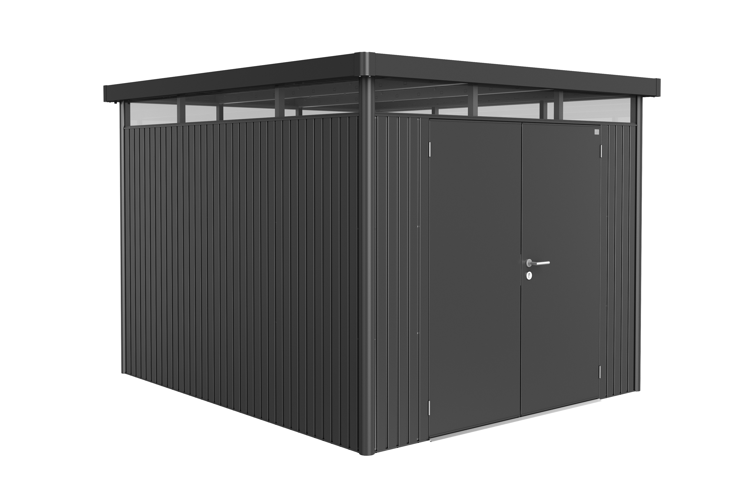 Domek narzędziowy metalowy Highline H5 podwójne drzwi 275x315x222 cm antracytowy Biohort