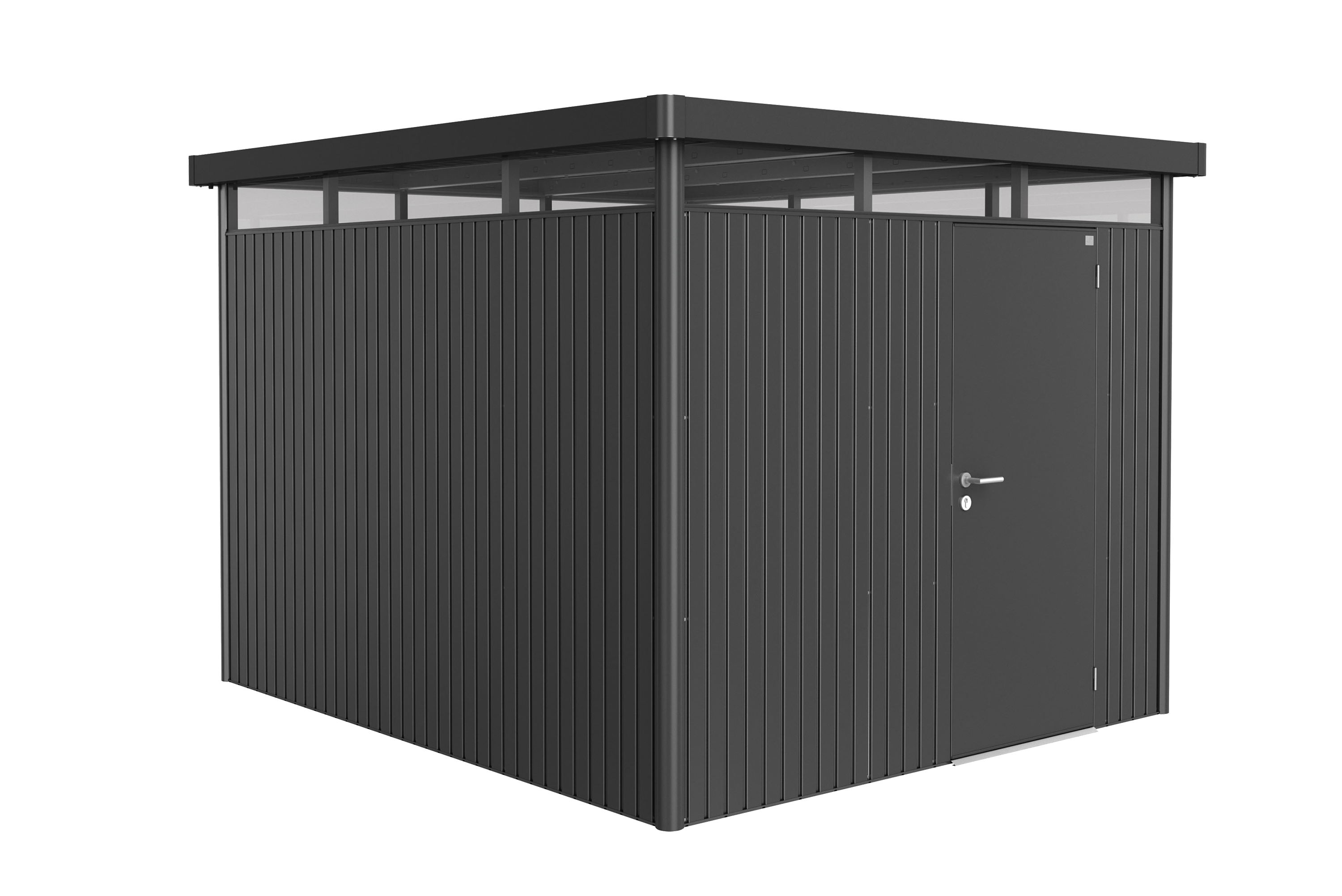 Domek narzędziowy metalowy Highline H5 pojedyncze drzwi 275x315x222 cm antracytowy Biohort