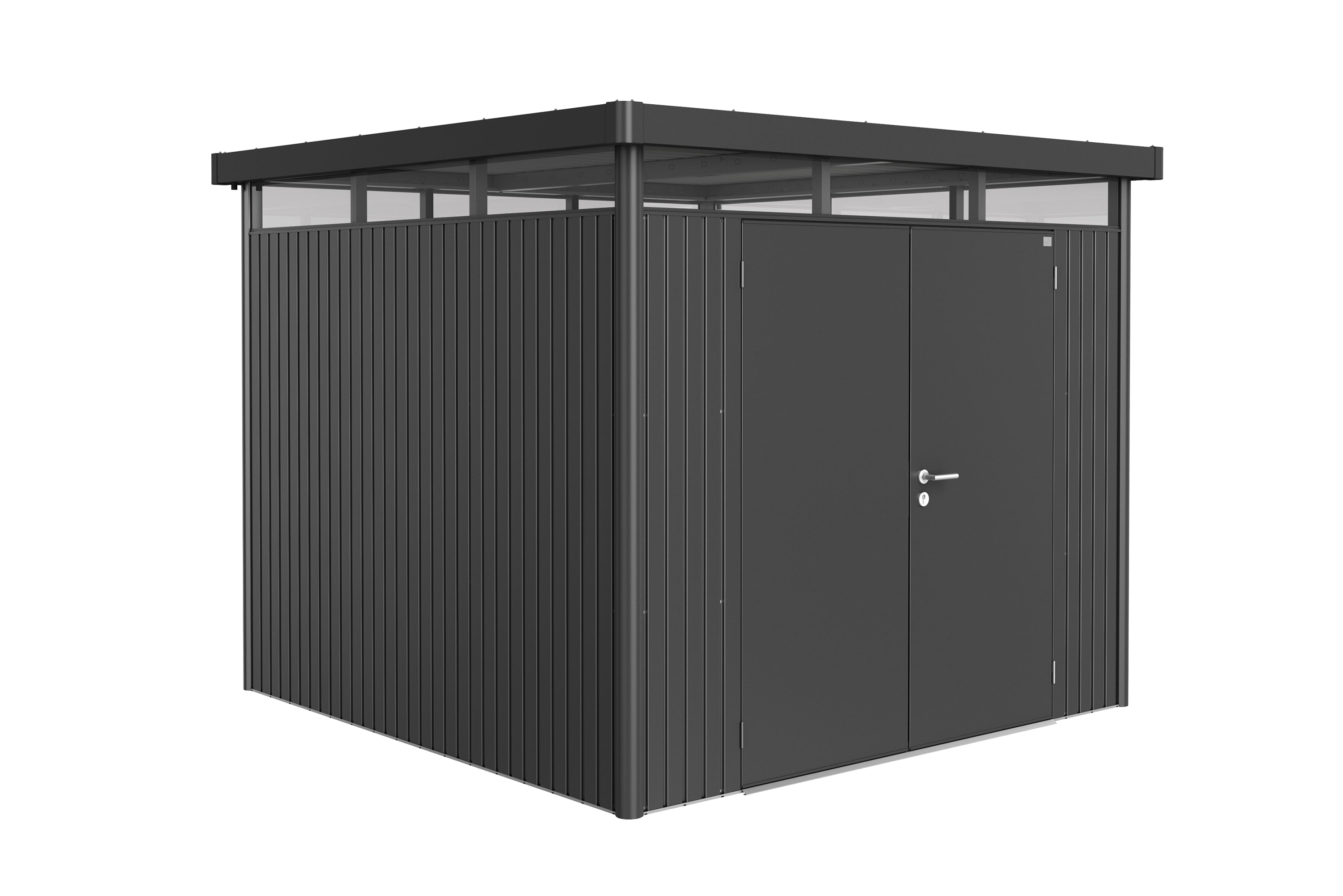 Domek narzędziowy metalowy Highline H4 podwójne drzwi 275x195x222 cm antracytowy Biohort