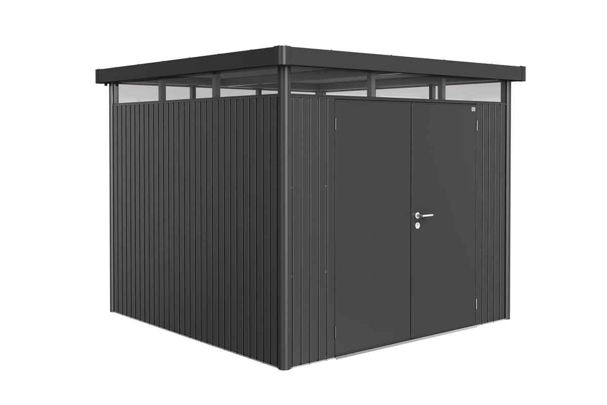 Domek narzędziowy metalowy Highline H4 podwójne drzwi 275x195x222 cm antracytowy Biohort