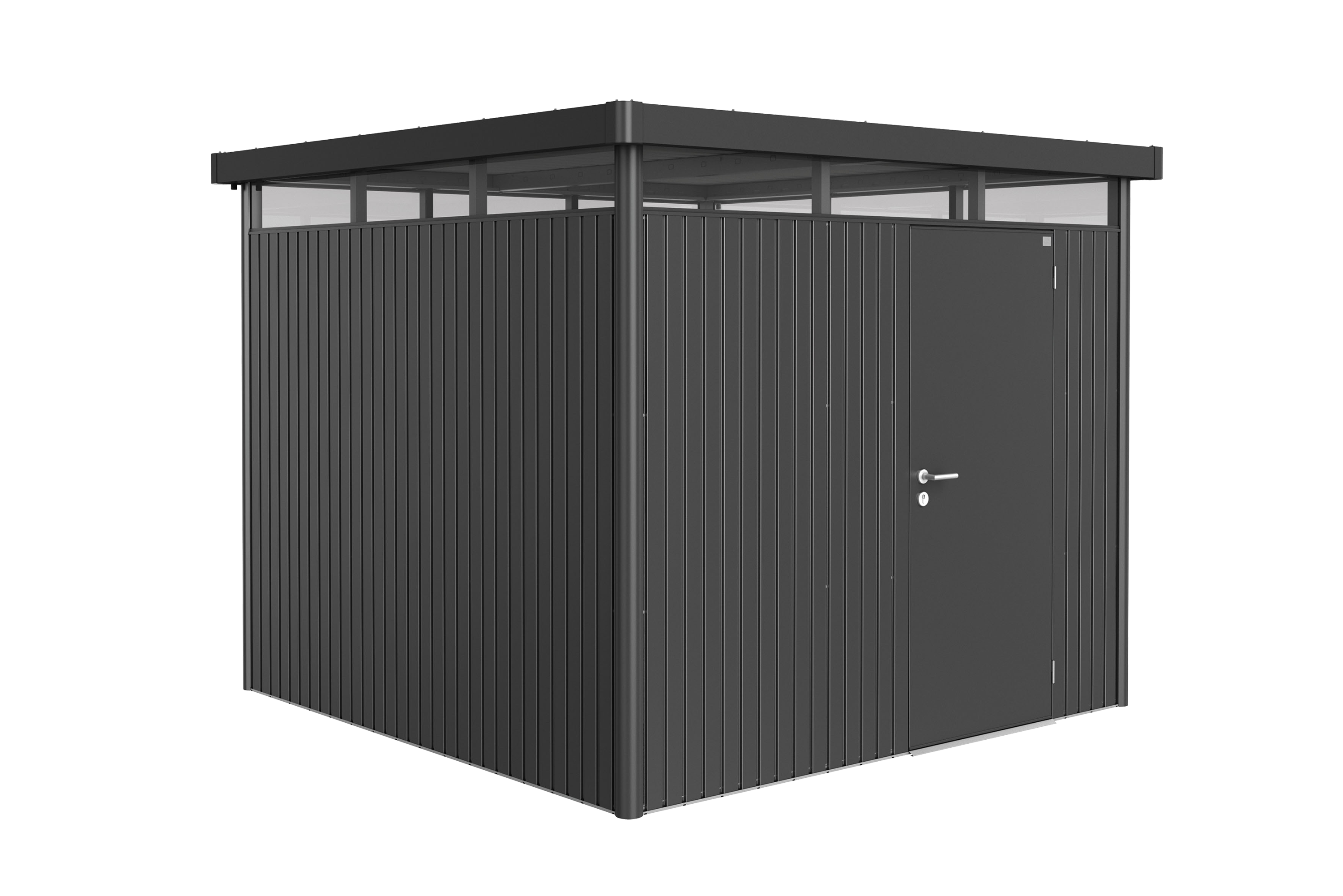 Domek narzędziowy metalowy Highline H4 pojedyncze drzwi 275x275x222 cm antracytowy Biohort