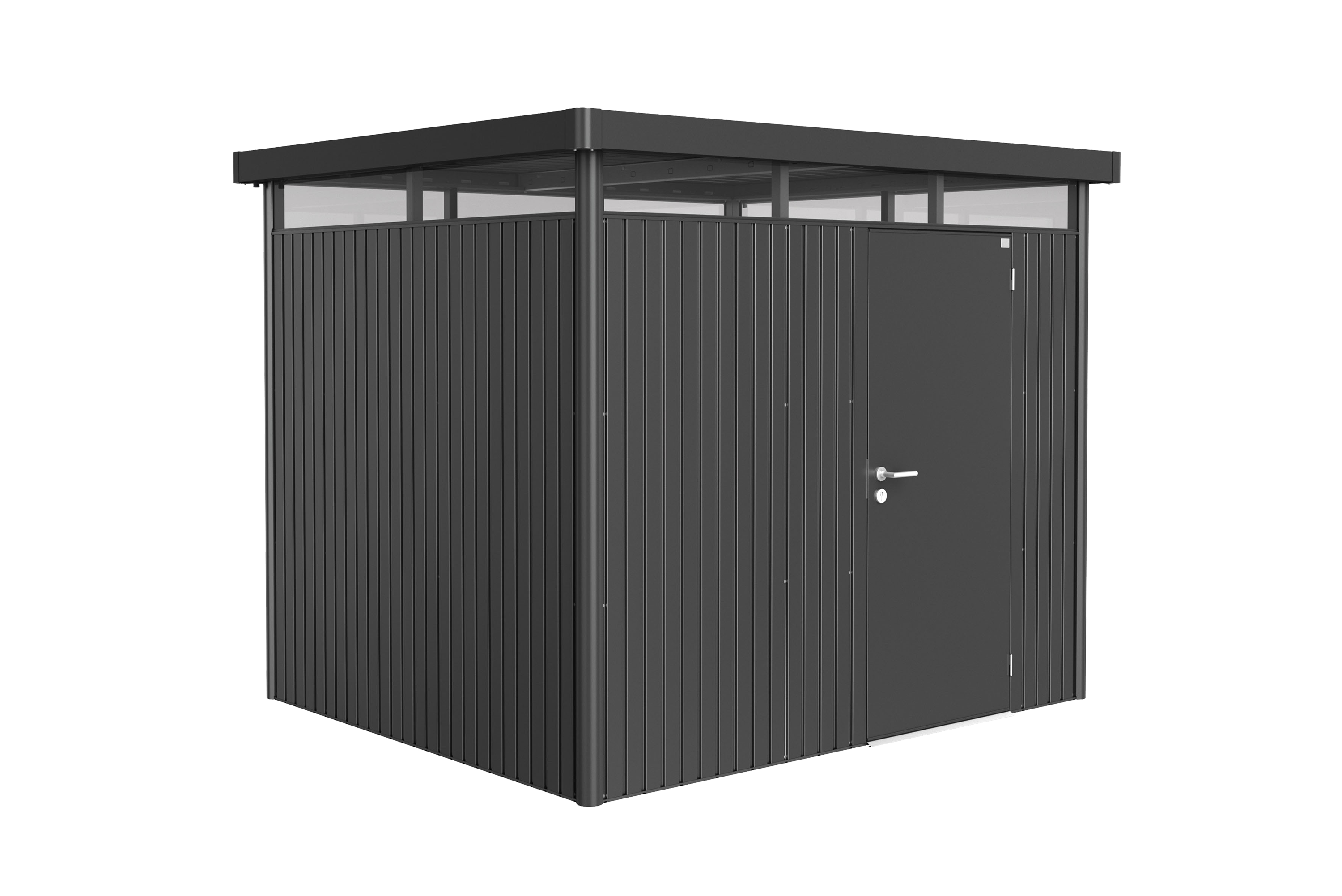 Domek narzędziowy metalowy Highline H3 pojedyncze drzwi 275x235x222 cm antracytowy Biohort