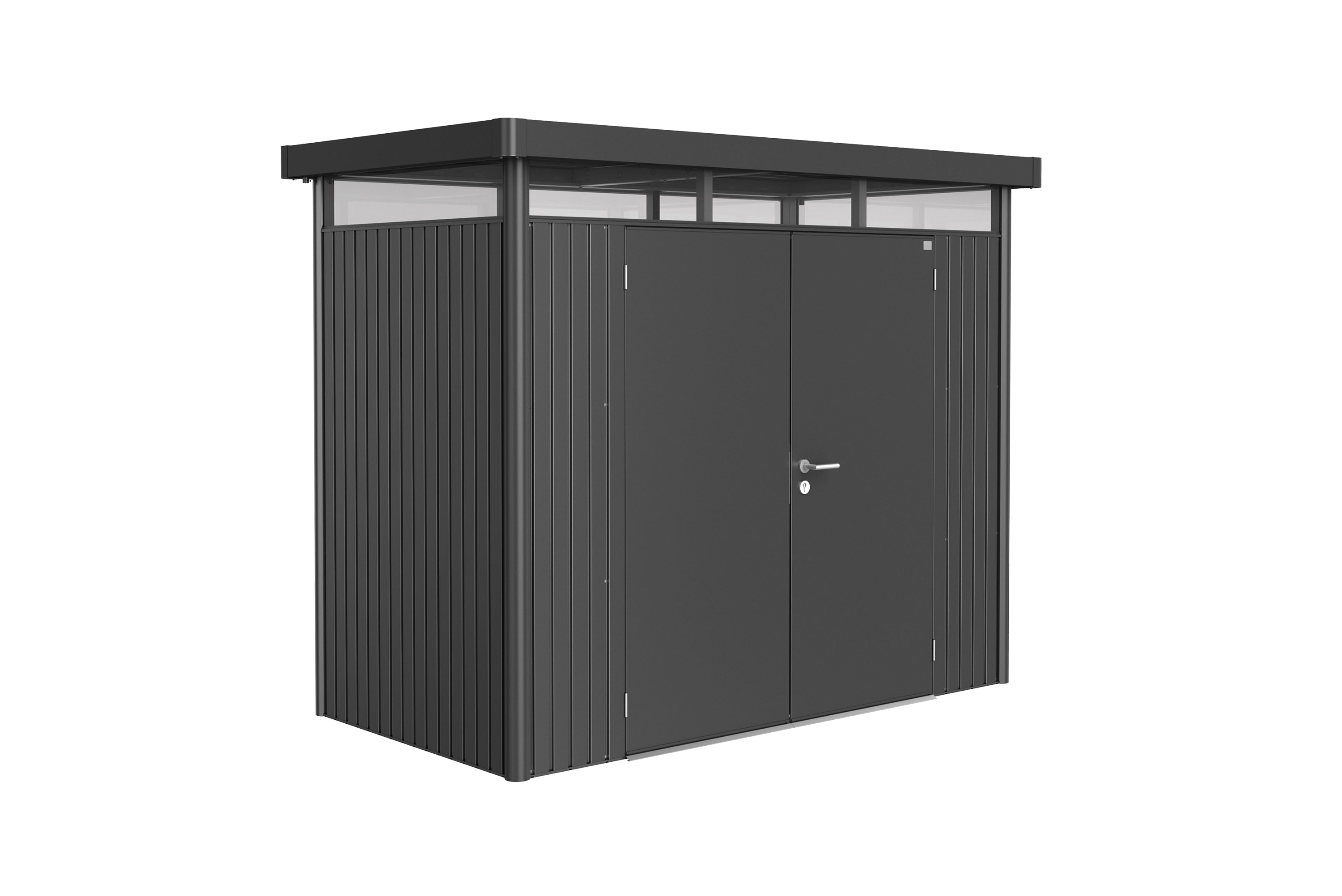 Domek narzędziowy metalowy Highline H1 podwójne drzwi 275x155x222 cm antracytowy Biohort