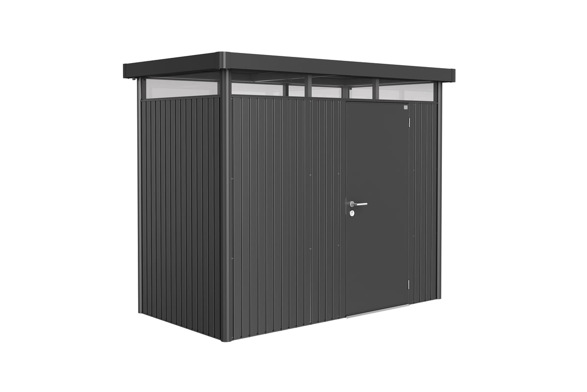 Domek narzędziowy metalowy Highline H1 pojedyncze drzwi 275x155x222 cm antracytowy Biohort