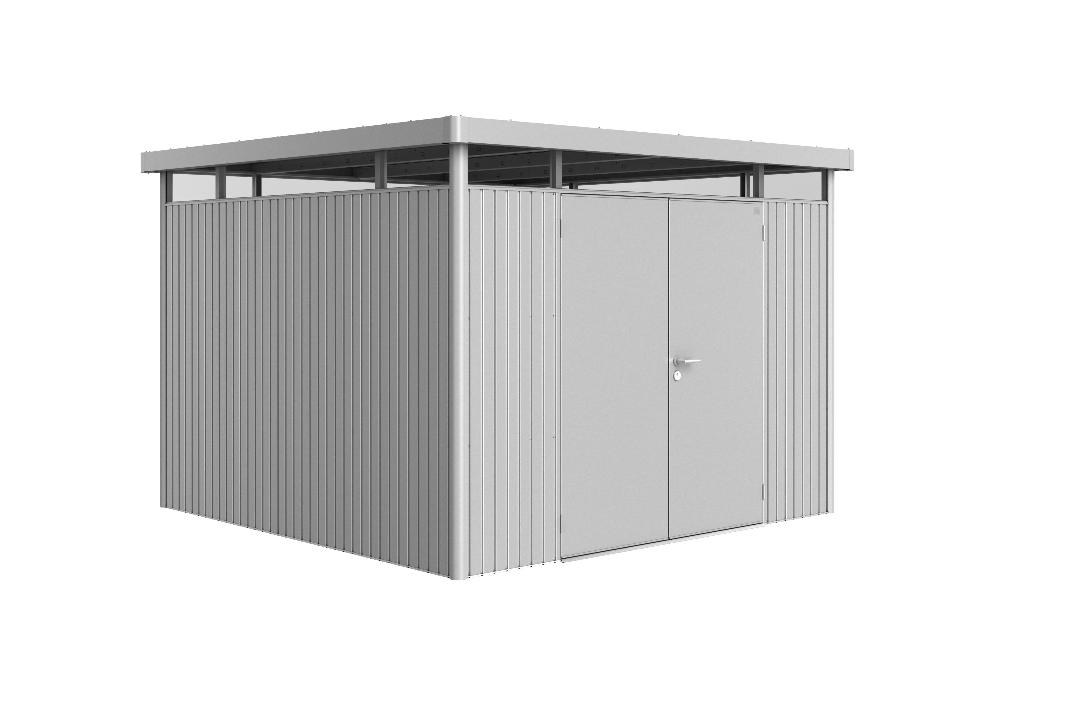 Domek narzędziowy metalowy Highline H6 podwójne drzwi 222x315x222 cm srebrny Biohort