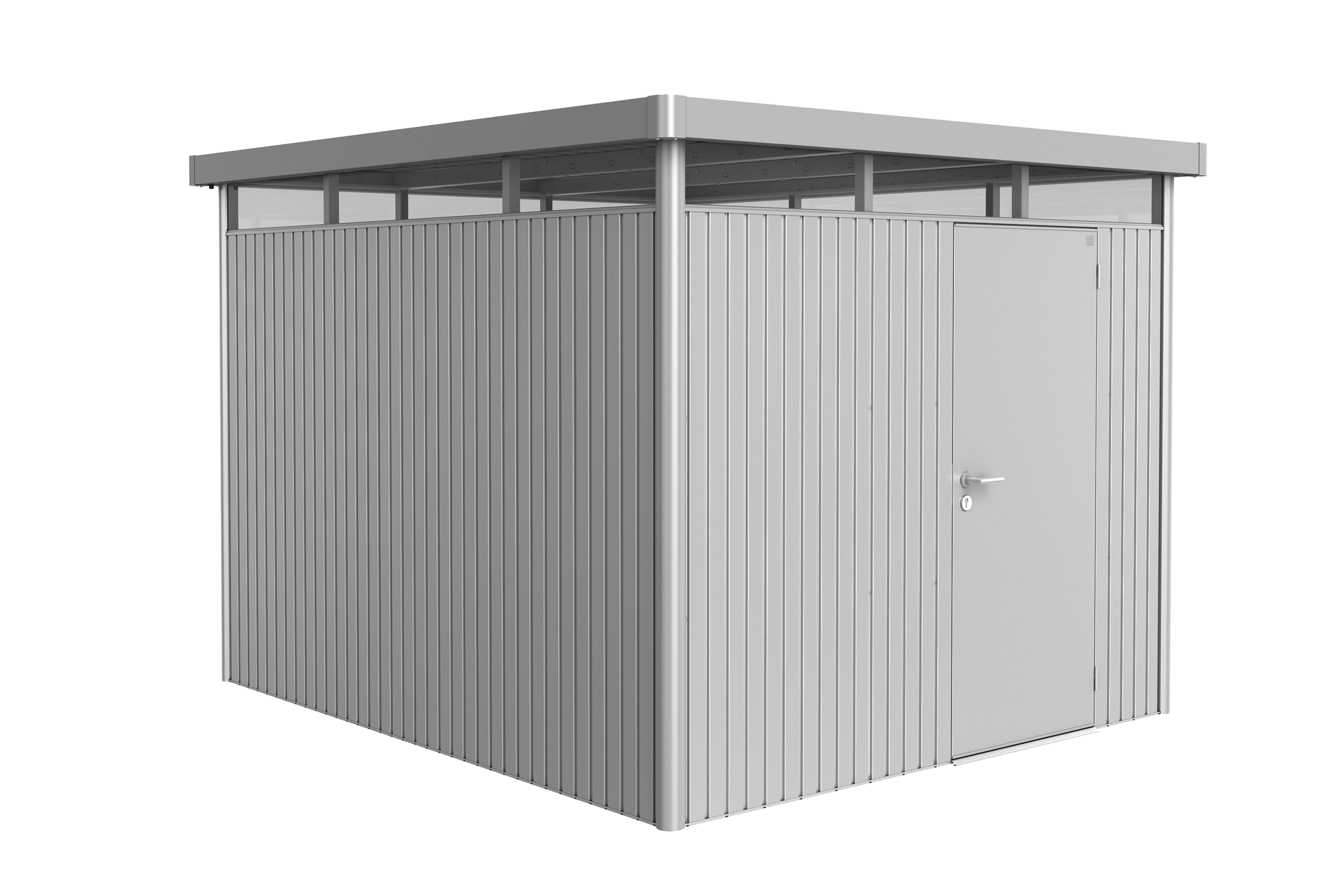 Domek narzędziowy metalowy Highline H5 pojedyncze drzwi 275x315x222 cm srebrny Biohort