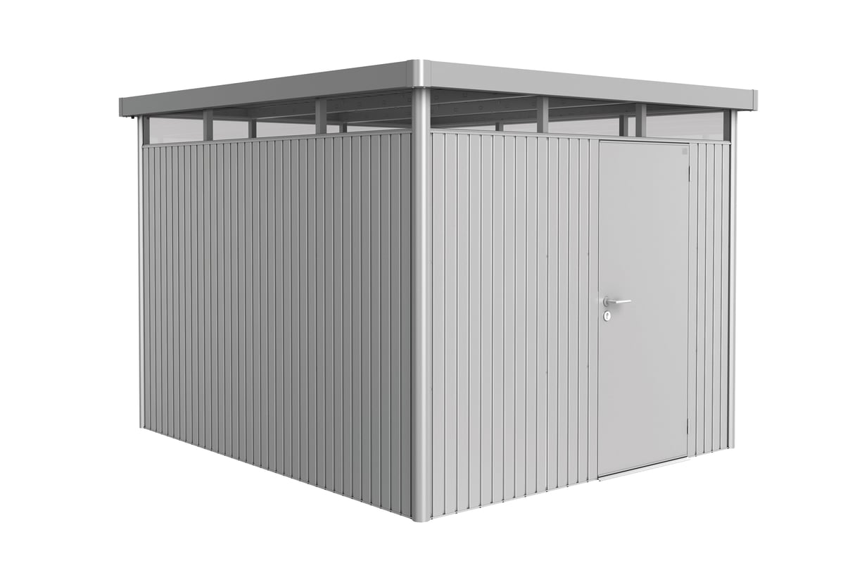 Domek narzędziowy metalowy Highline H5 pojedyncze drzwi 275x315x222 cm srebrny Biohort