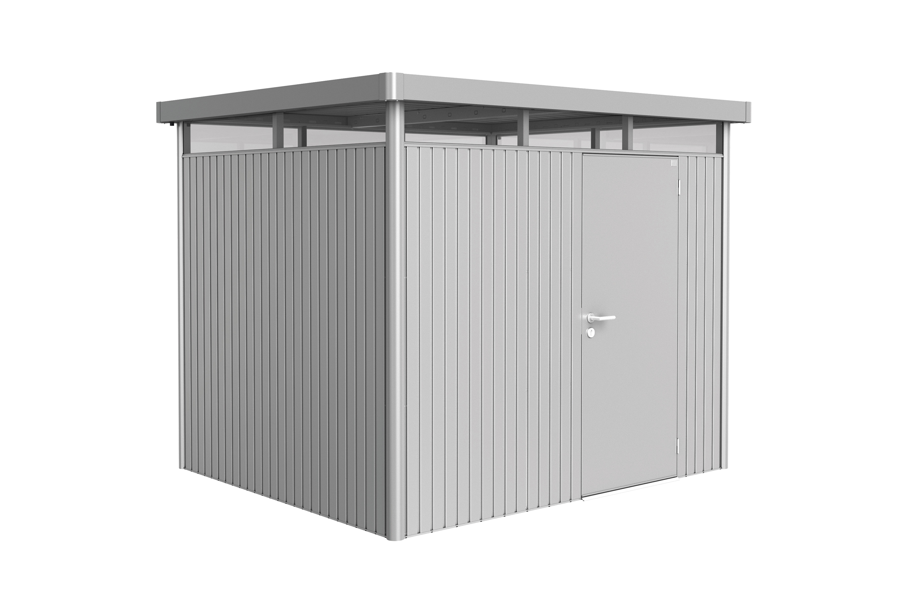Domek narzędziowy metalowy Highline H3 pojedyncze drzwi 275x235x222 cm srebrny Biohort