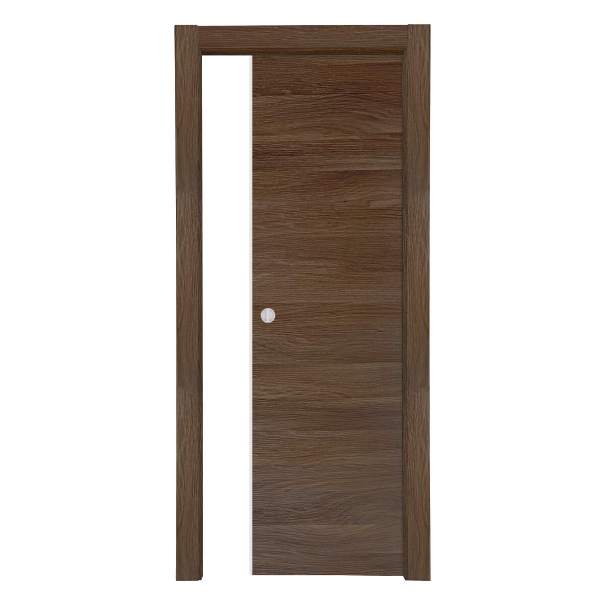 Porta scorrevole in legno, L 60 x H 210 cm, marrone, apertura reversibile MONET - 3