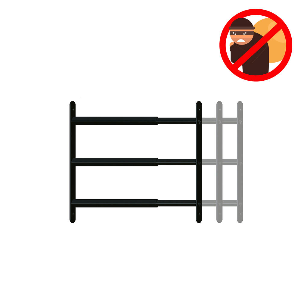Grille de défense extensible 3 barreaux de 90 à 170 cm gris anthracite ...