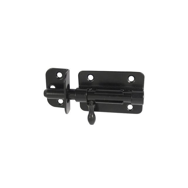 Verrou de box à levier Diam.12mm + gâche, acier epoxy noir AFBAT