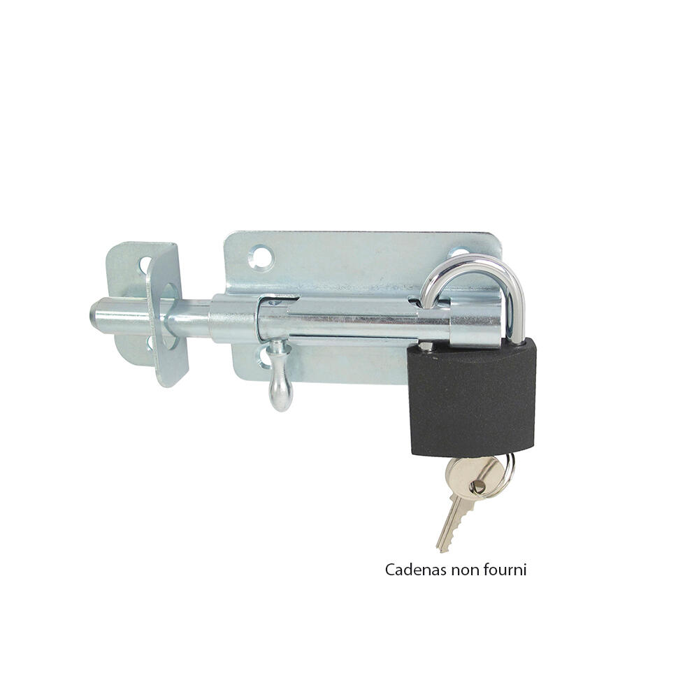 Verrou de box porte-cadenas acier zingué blanc - AFBAT - 2