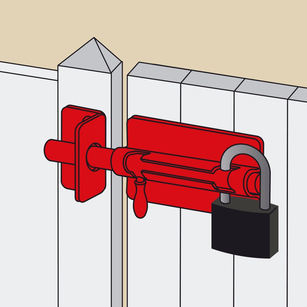 Verrou de box porte-cadenas acier zingué blanc - AFBAT - 3