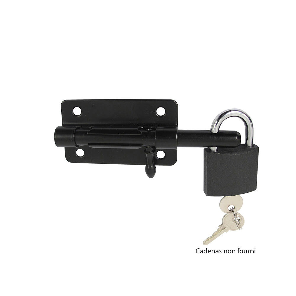 Verrou de box porte-cadenas acier noir - AFBAT - 2