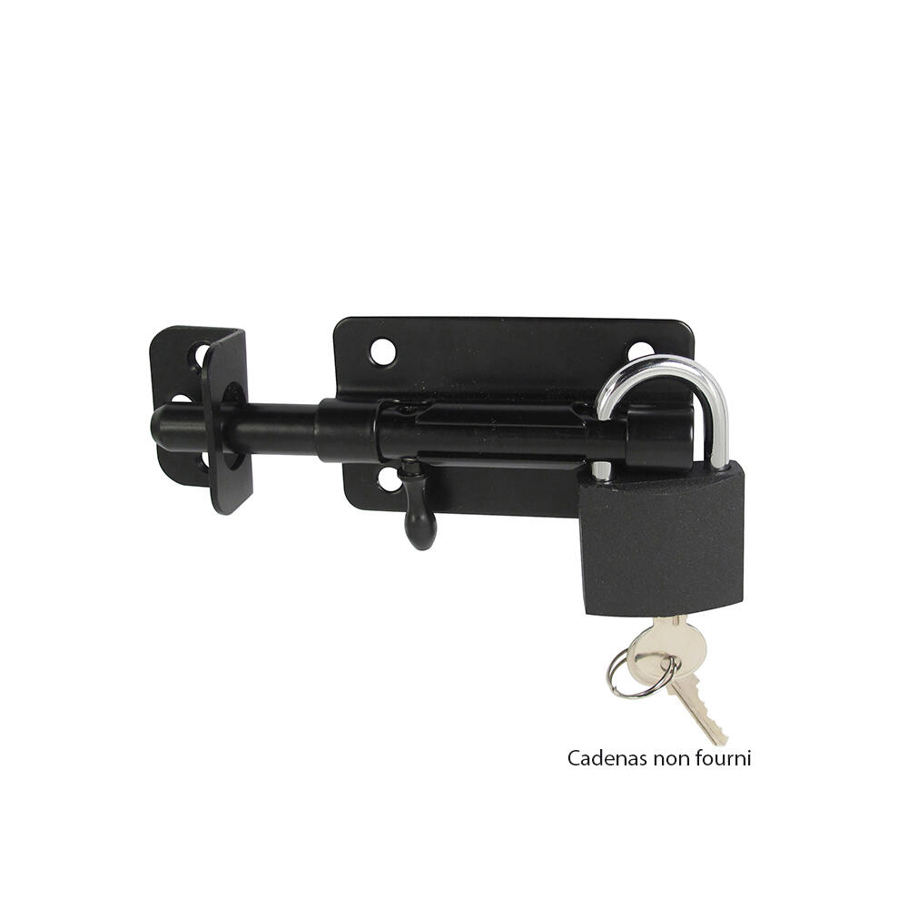 Verrou de box porte-cadenas acier noir - AFBAT - 2