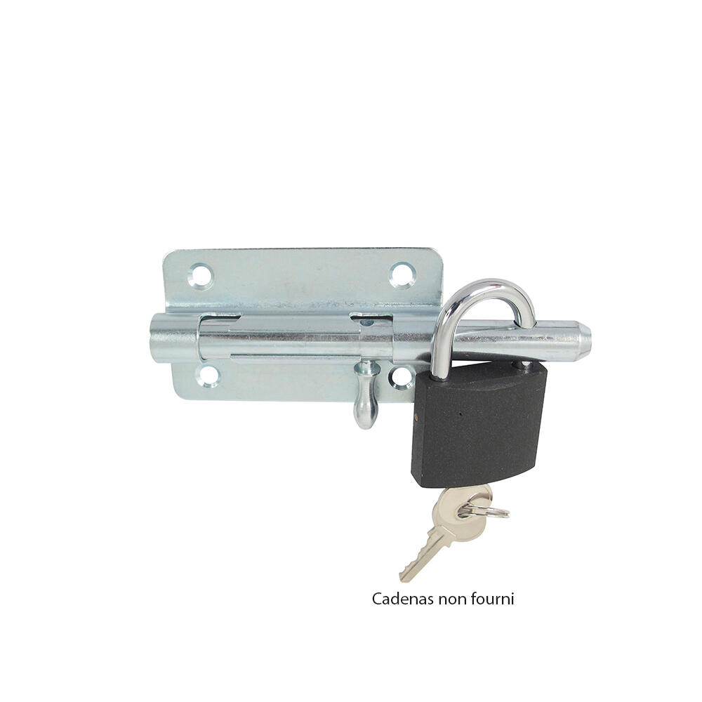 Verrou de box porte-cadenas acier zingué blanc - AFBAT - 2
