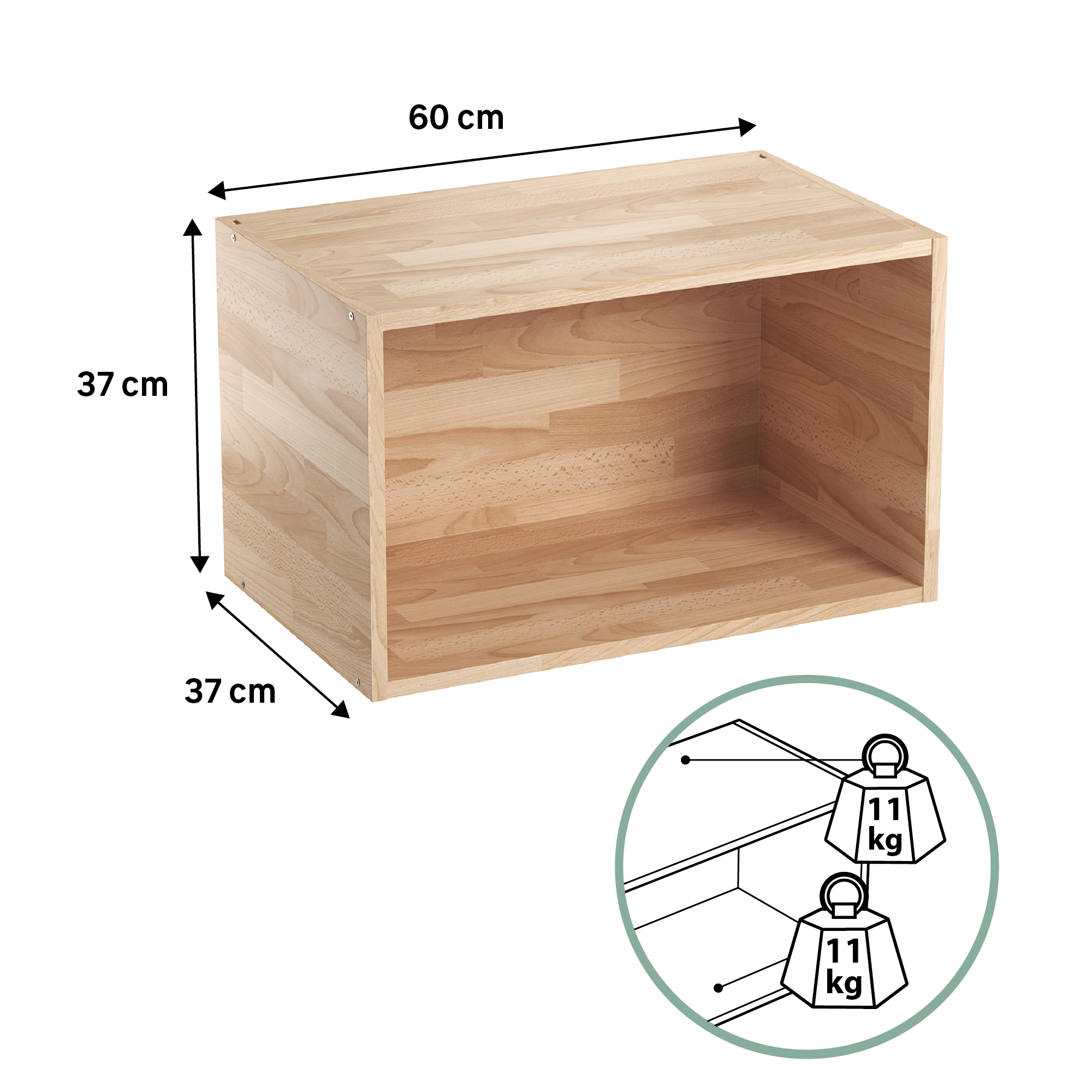 Mensola a muro Eleki HN60 rettangolare in truciolare L 60 x P 37 cm faggio - 7