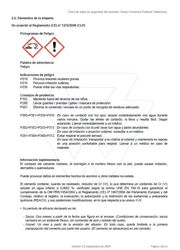 CEMENTO BLANCO VALDERRIVAS 42,5N 25 KG - 3