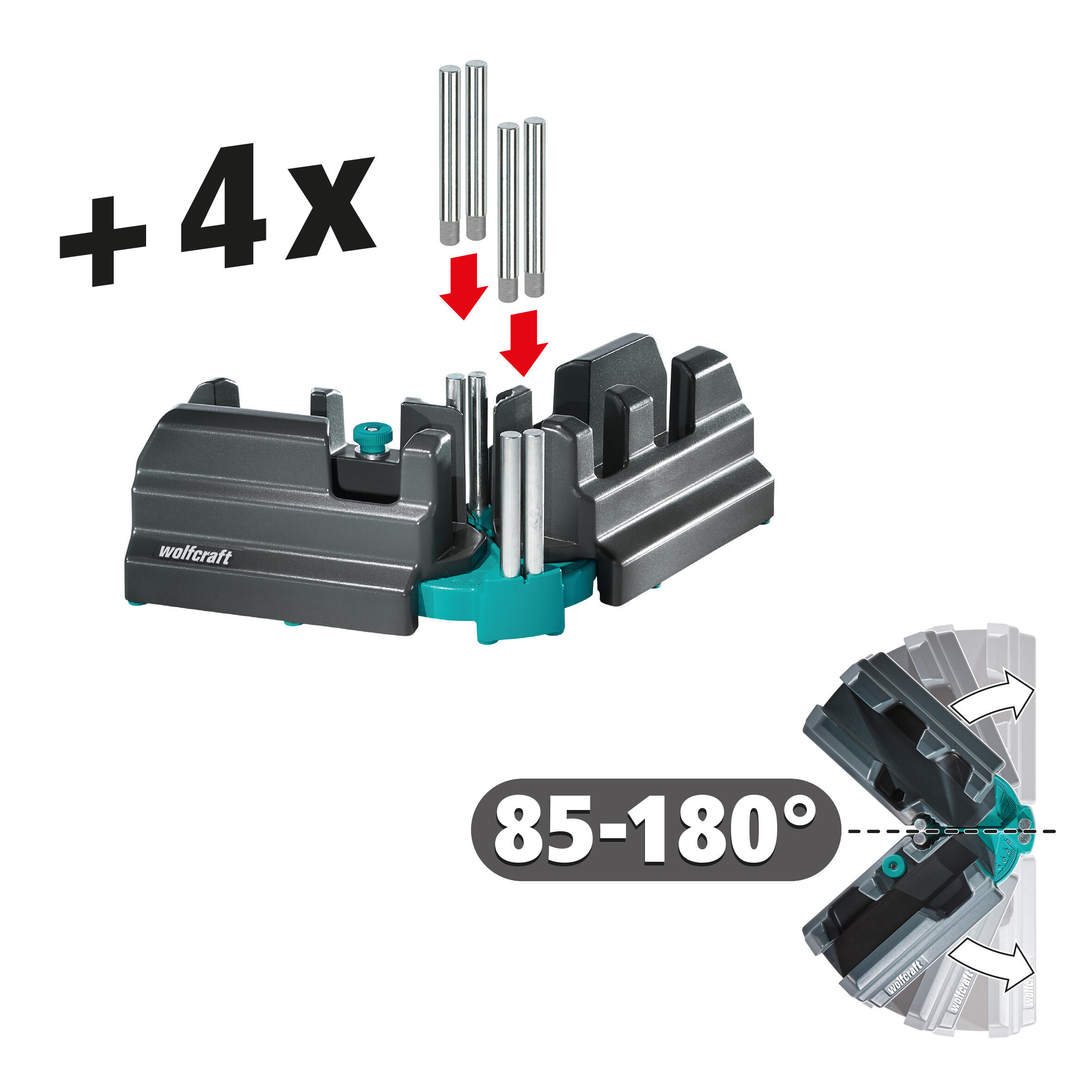 Fausse équerre et boite à onglets pour plinthes WOLFCRAFT, hauteur max 10 cm - 2