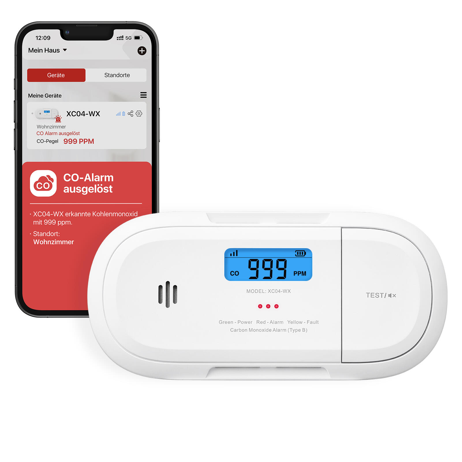 Detector de monóxido CO2 wifi con pantalla XSENSE - 3
