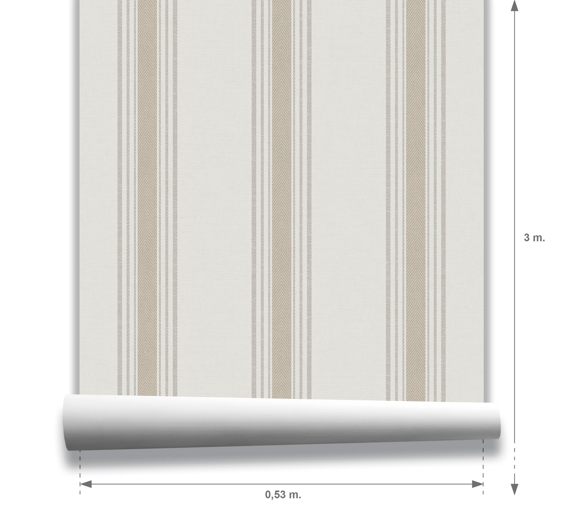 Papel pintado TNT adhesivo Geométrico 777-3 hanna beige  ICH 53cmx3m limpìeza con paño húmedo - 5