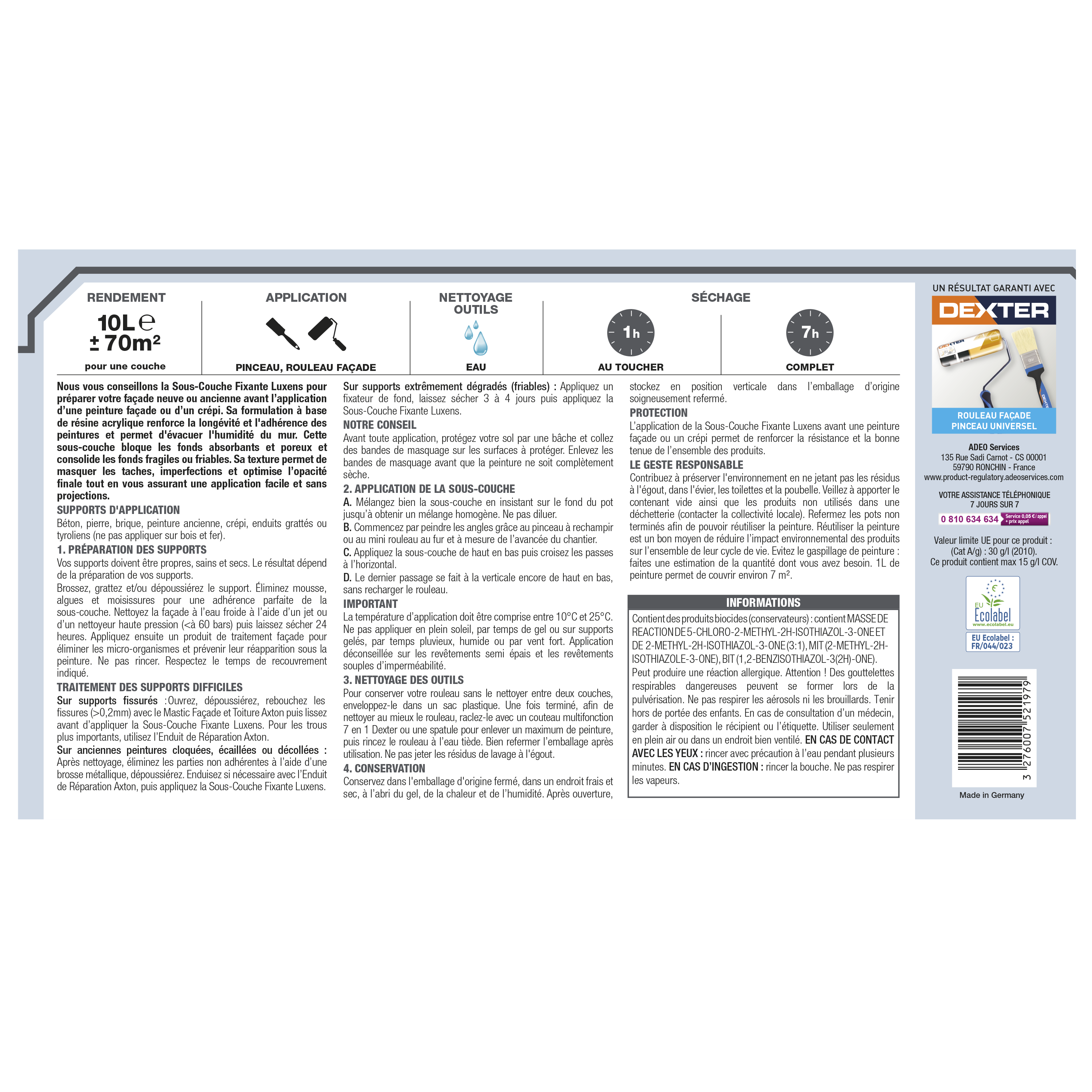 Sous-couche façade LUXENS blanc 10 L - 5