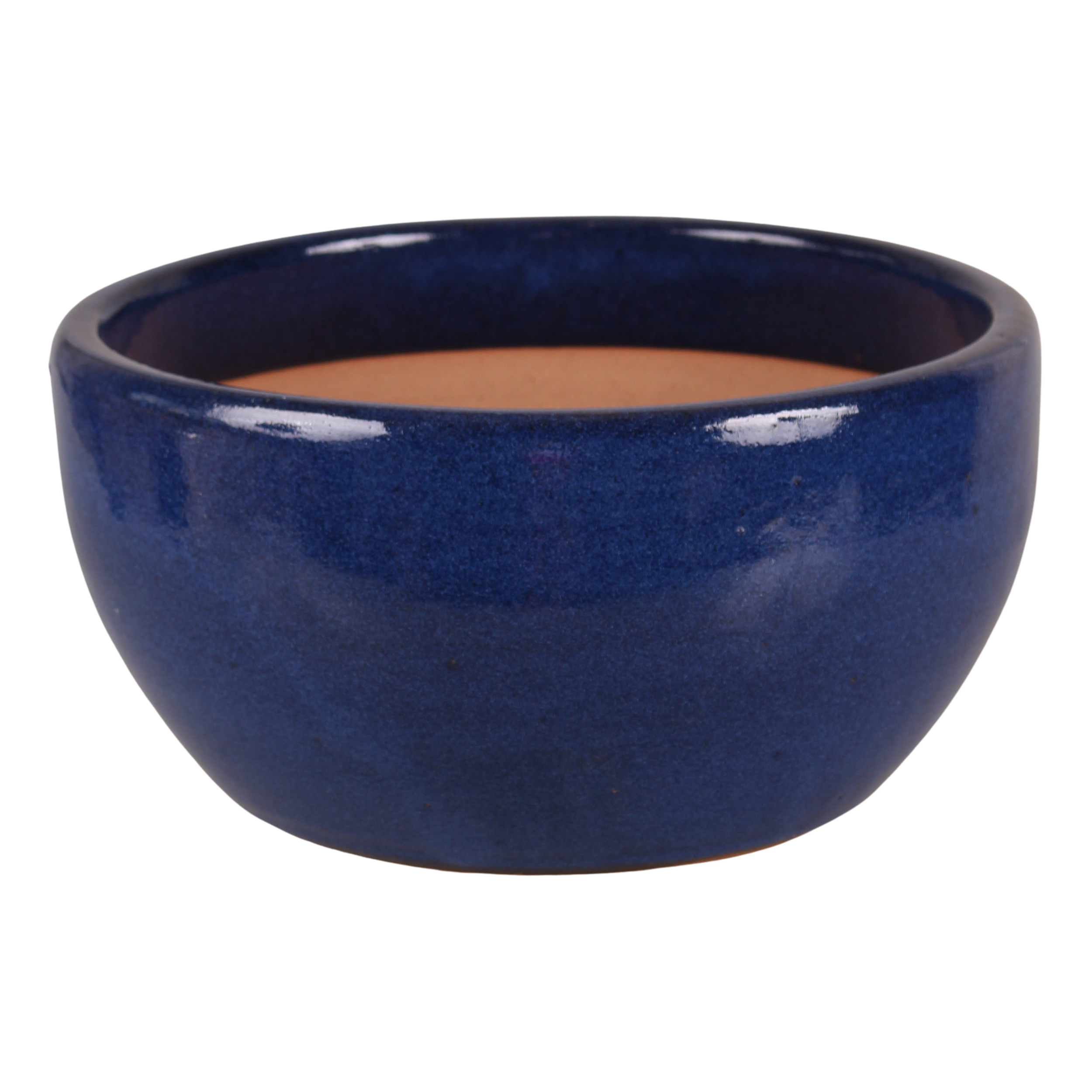 Donica szkliwiona misa Ronda śr.24 cm niebieska Cermax