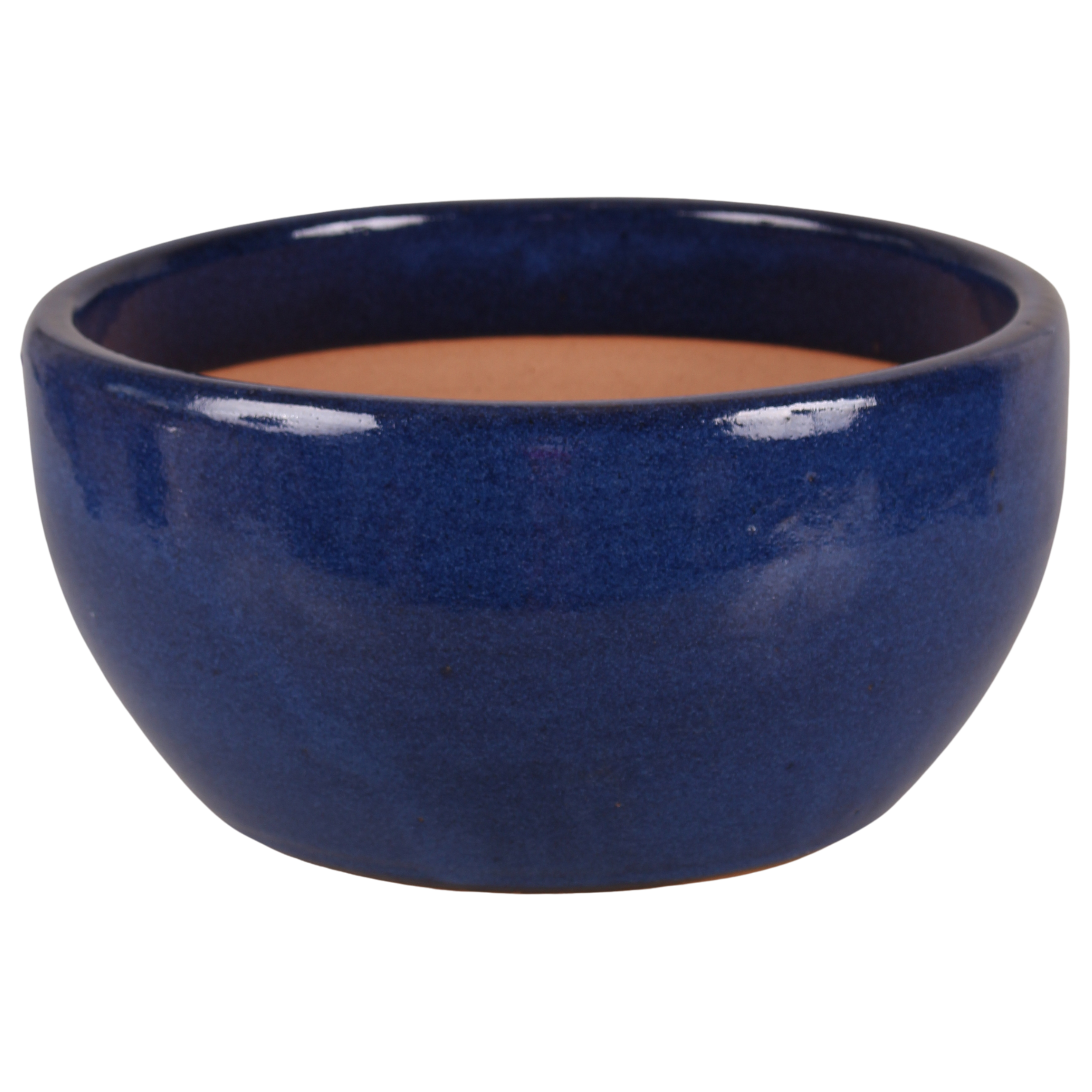 Donica szkliwiona misa Ronda śr.34 cm niebieska Cermax