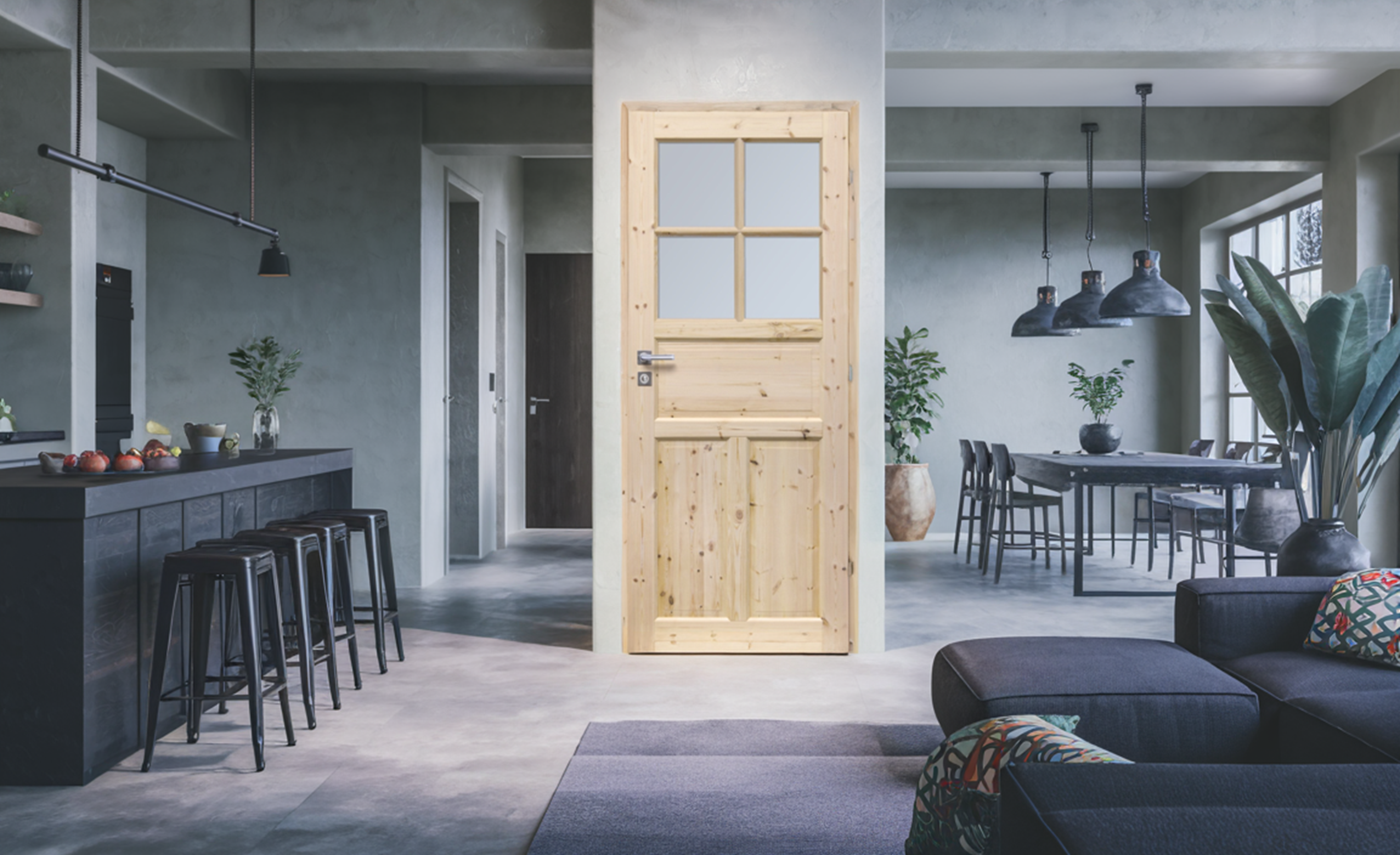 Drzwi wewnętrzne drewniane Londyn Lux 70 Lewe Radex - 4