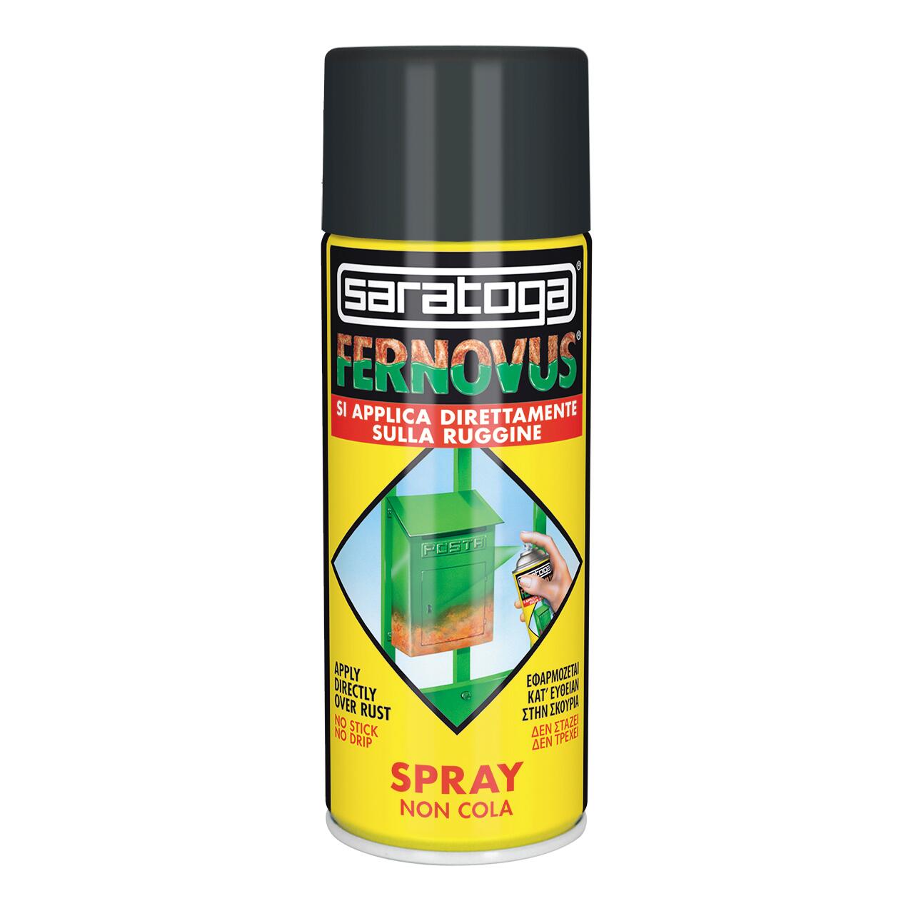 Smalto spray antiruggine con solvente SARATOGA Fernovus nero opaco 0.4 ...